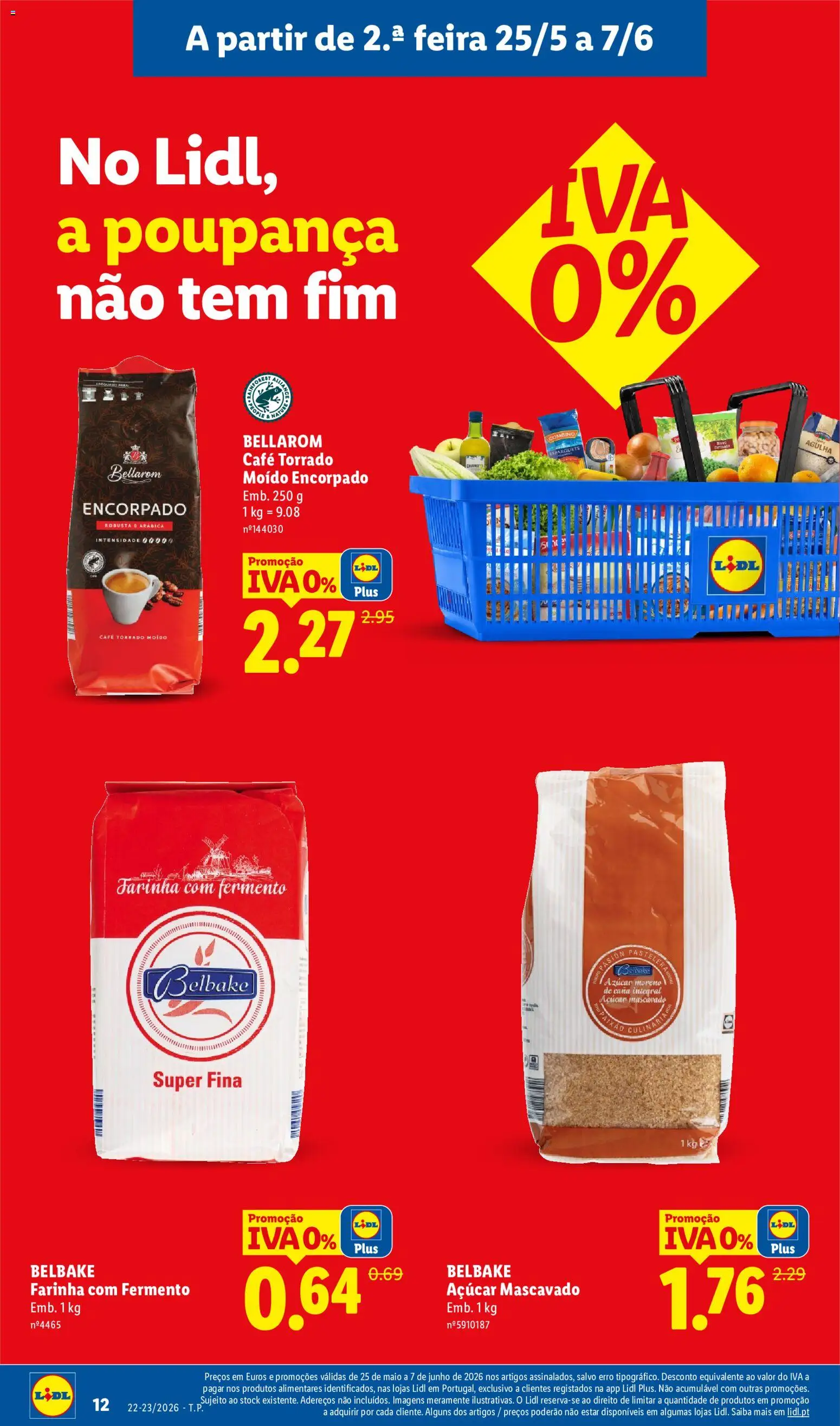 Lidl Folheto Especial Iva 0% │ válido de 25.05.2026 | Página: 12 | Produtos: Esparguete, Café, Açúcar