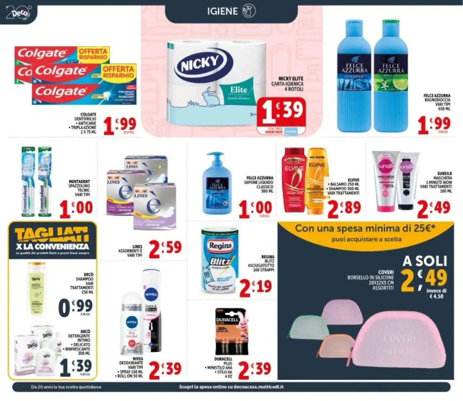 Volantino Decò del 08.06.2026 | Pagina: 19 | Prodotti: Deodorante, Detergente, Silicone, Asciugatutto