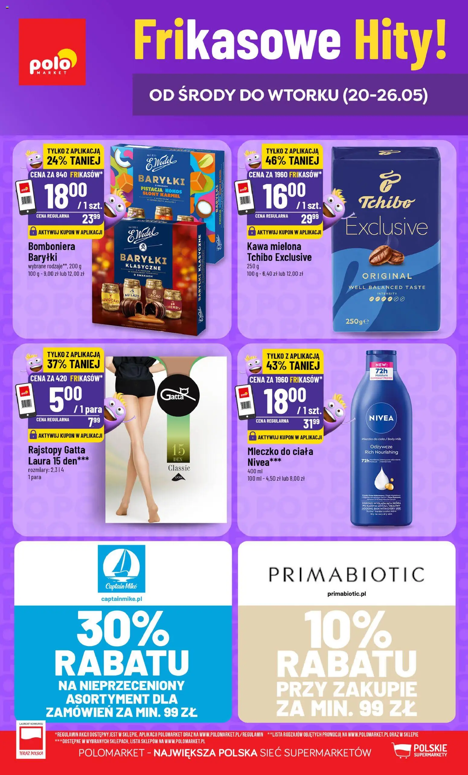 POLOmarket gazetka - Frikasowe Hity od 20.05.2026 | Strona: 1 | Produkty: Rajstopy, Gatta, Tchibo exclusive, Kawa