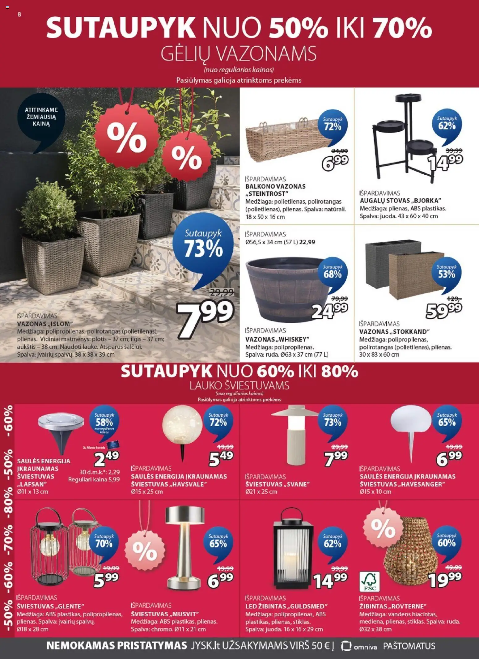JYSK akcijos nuo 2026.07.14 | Puslapis: 8 | Prekių: Balkono vazonas, Vazonas, Stovas