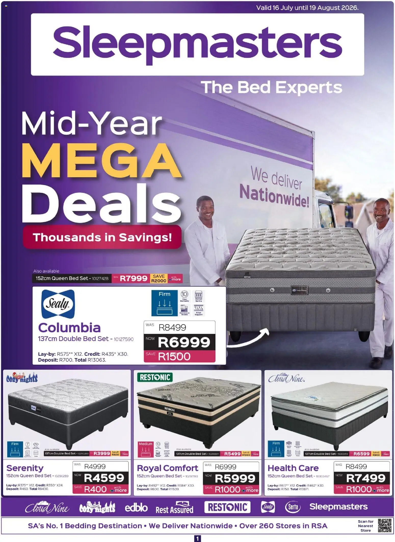 New Sleepmasters catalogue – valid from 16/07/2026 | Page: 1 | Products: Double bed, Queen bed, Bed