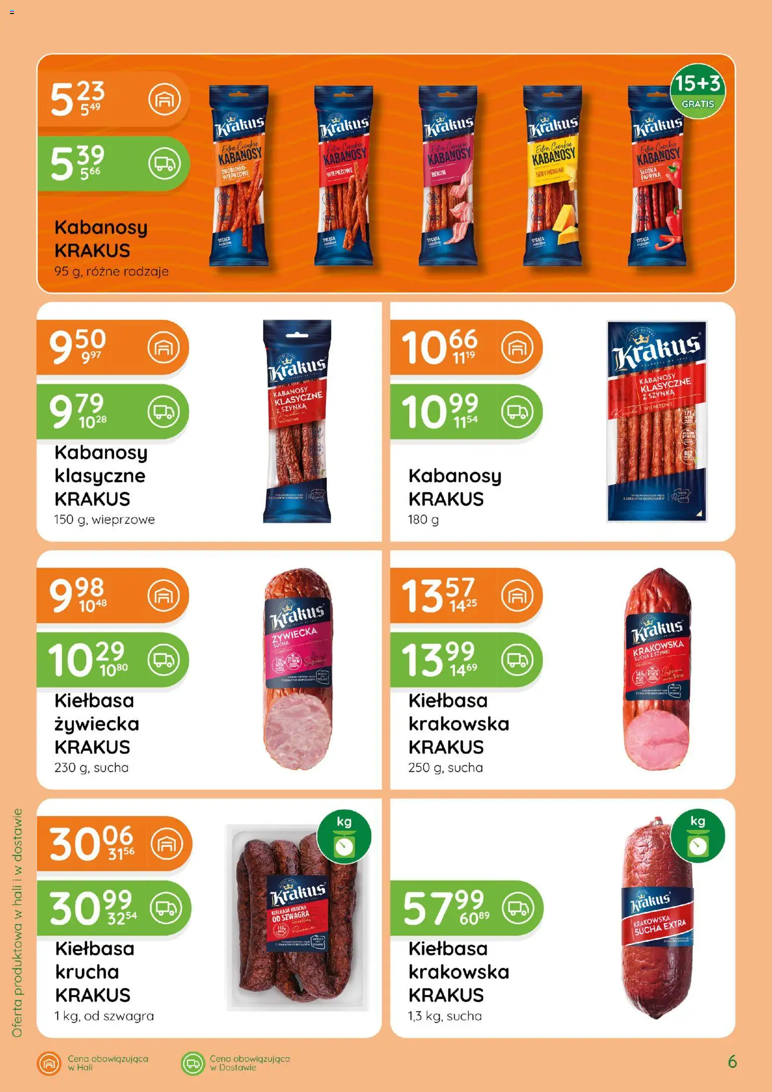 Eurocash gazetka - Katalog Wędlin od 01.10.2026 | Strona: 6 | Produkty: Kiełbasa, Kabanos, Kiełbasa krakowska, Ser