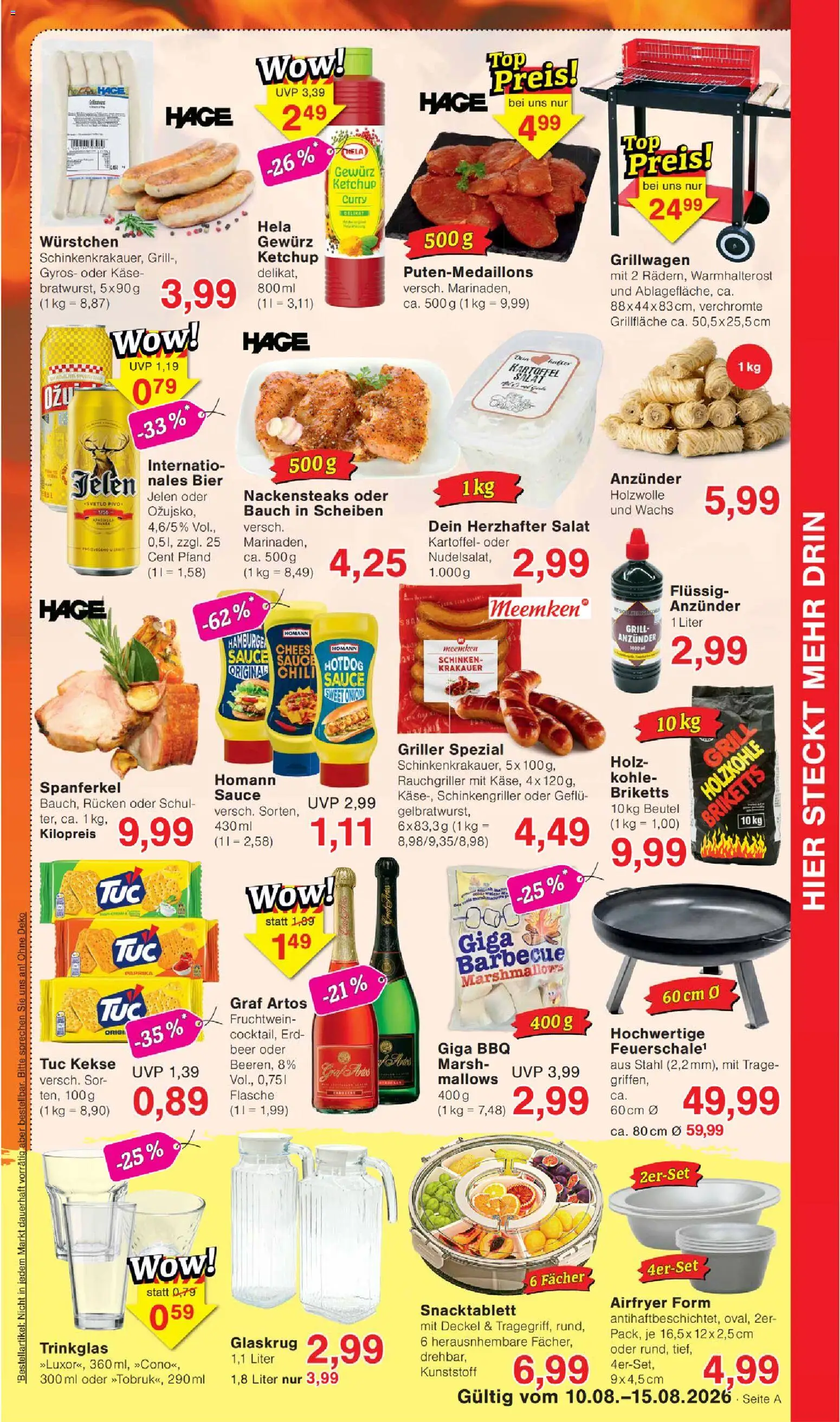 Wiglo Wunderland Prospekt – gültig ab 10.08.2026 | Seite: 5 | Produkte: Nackensteaks, Käse, Bier, Ketchup
