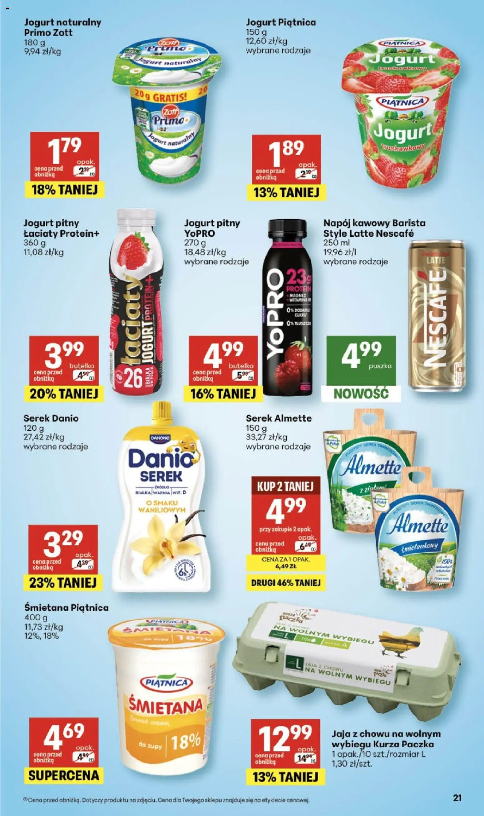 Delikatesy Centrum gazetka - Sklepy Własne od 21.05.2026 | Strona: 21 | Produkty: Serek, Jogurt naturalny, Pączki, Śmietana