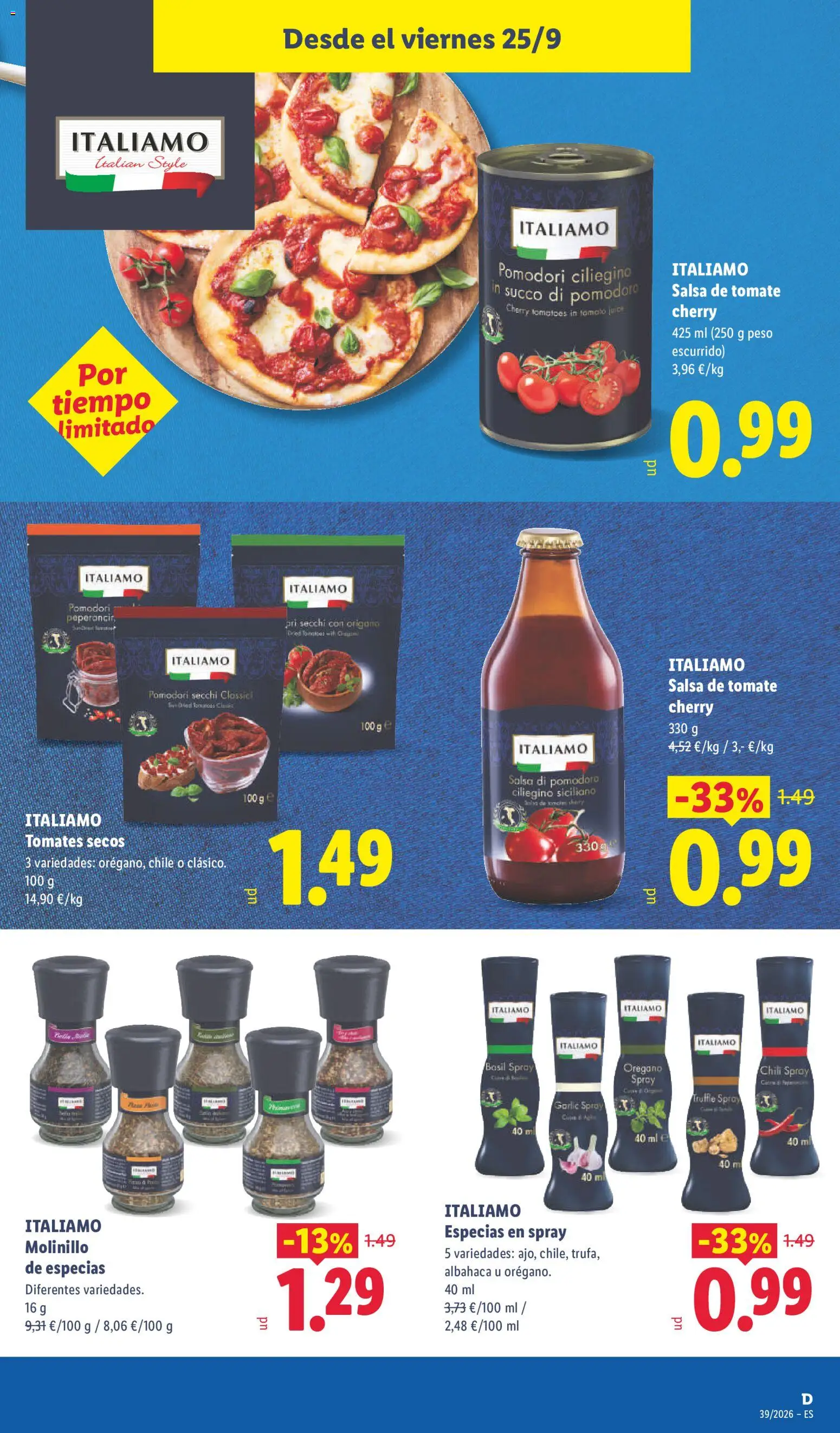 Lidl folleto │ válido desde el 21/09/2026 | Página: 45 | Productos: Tomate, Salsa de tomate, Peso, Especias