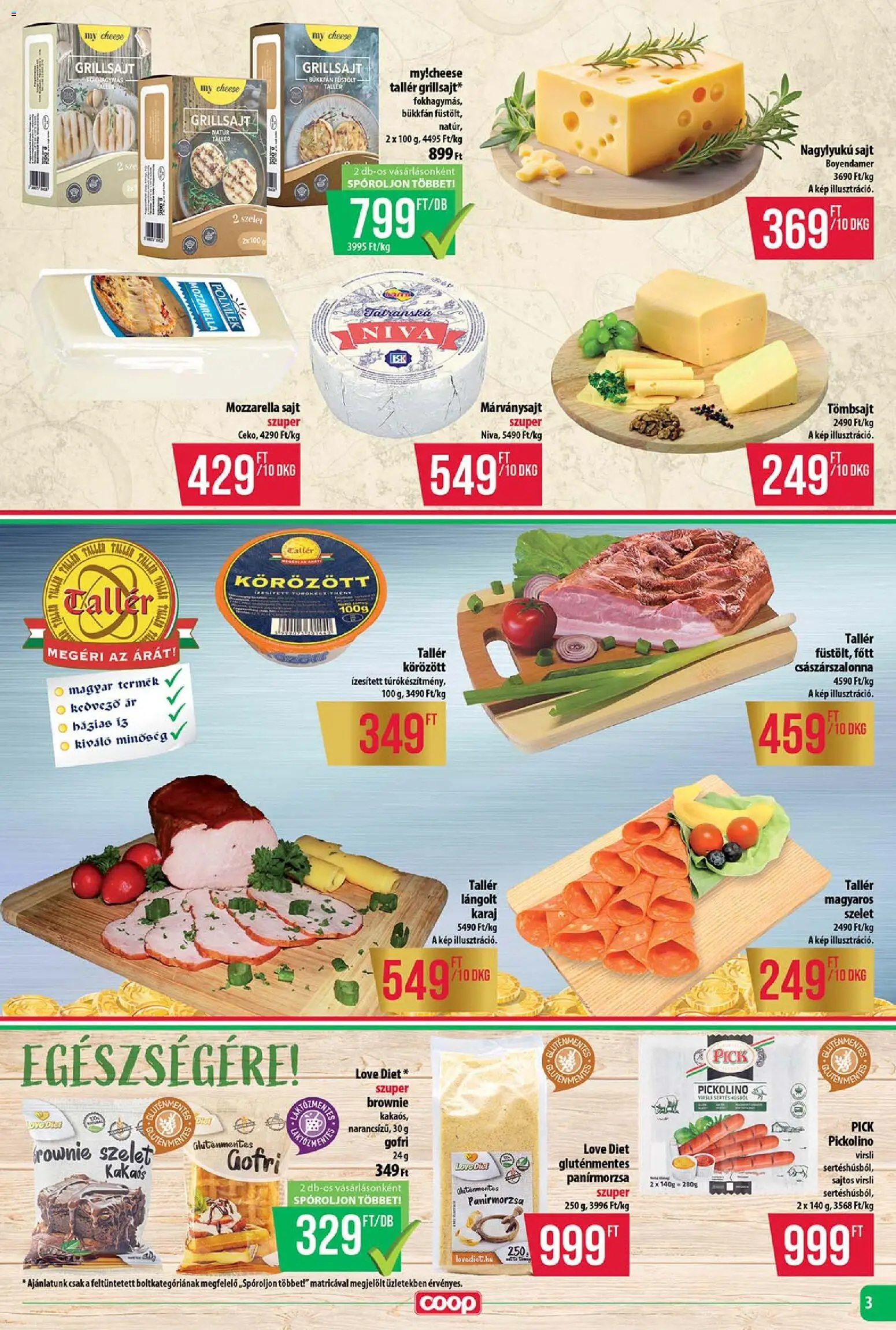 COOP Szolnok akciós ujság - amely érvényes a következő dátumtól: 14.05.2026 | Oldal: 3 | Termékek: Pick, Grillsajt, Panírmorzsa, Gluténmentes