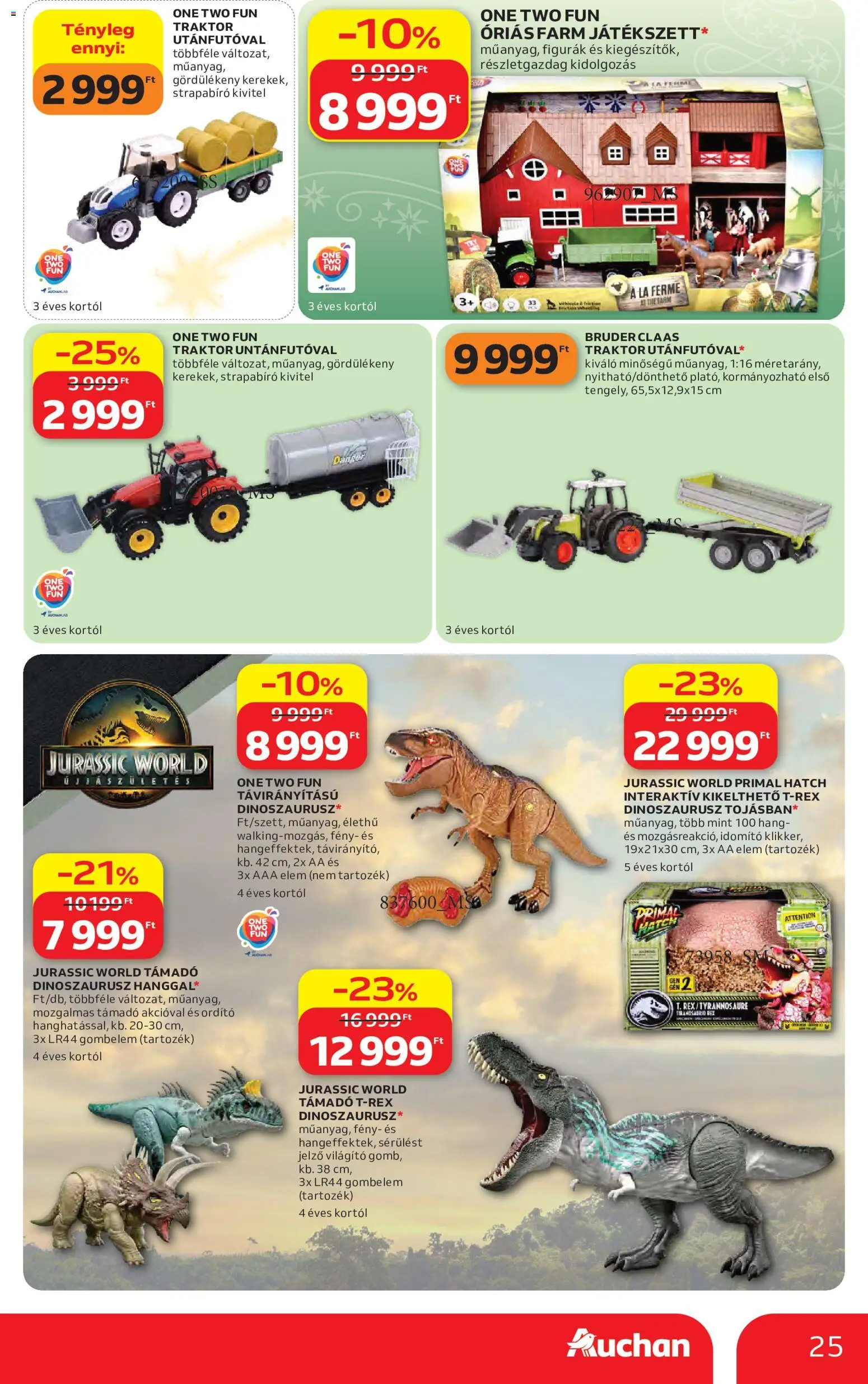 Auchan akciós ujság - amely érvényes a következő dátumtól: 2026.10.22. | Oldal: 25 | Termékek: Jurassic World, Figurák, Elem
