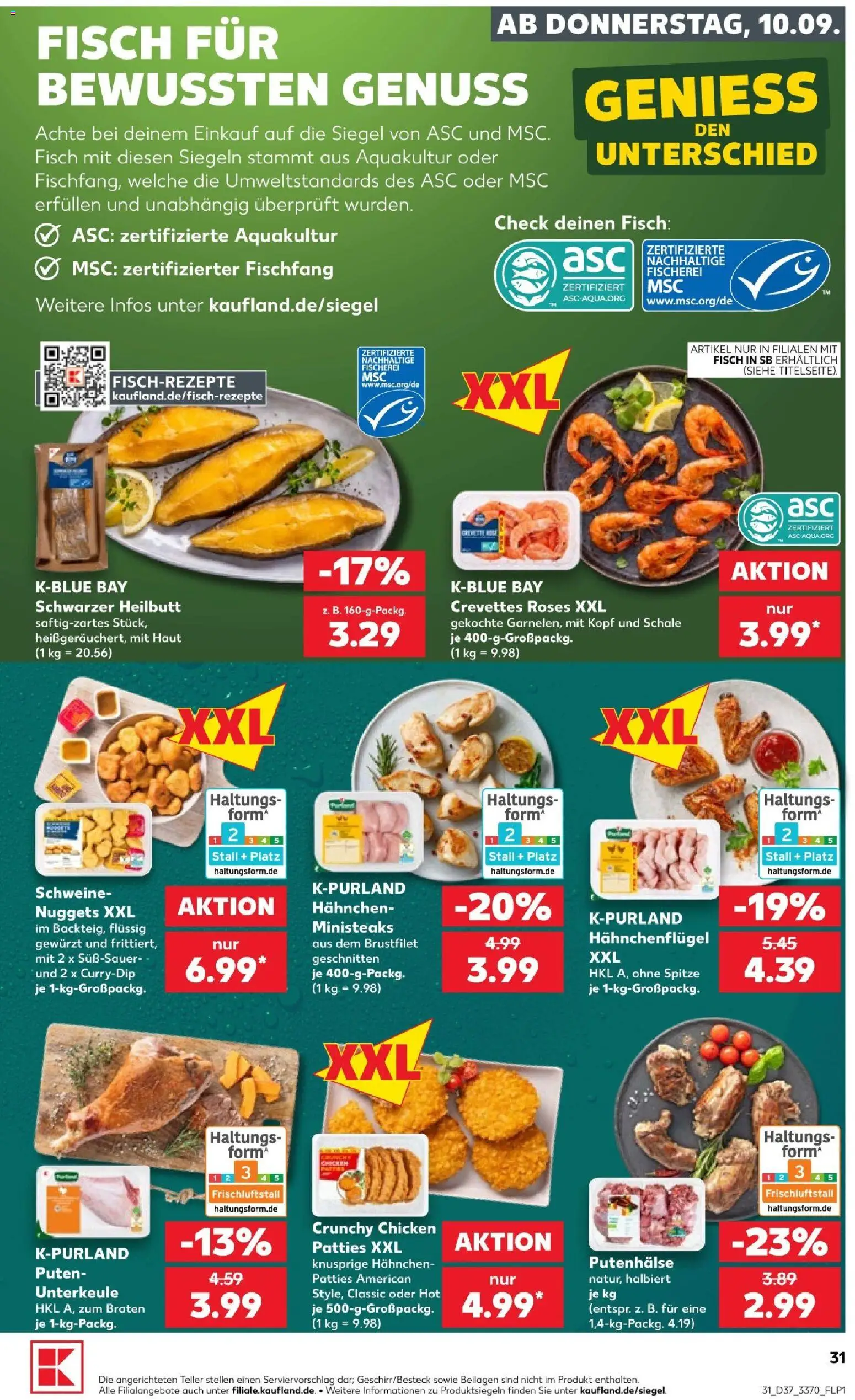 Kaufland Prospekt Jena – gültig ab 10.09.2026 | Seite: 31 | Produkte: Beilagen, Hahnchen, Fisch