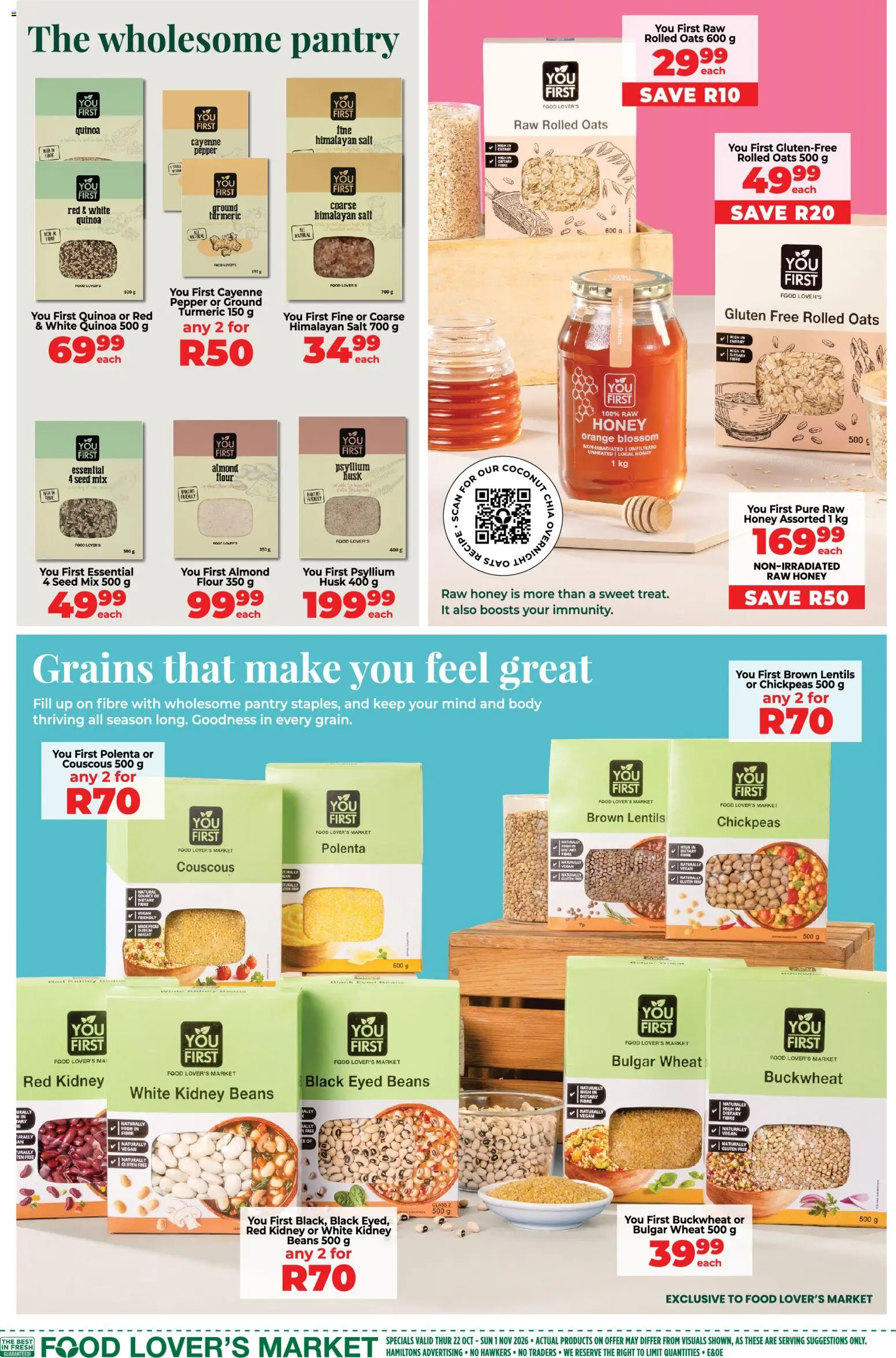 New Food Lover's Market catalogue – valid from 22/10/2026 | Page: 3 | Products: Beans, Lentils, Salt, Pepper