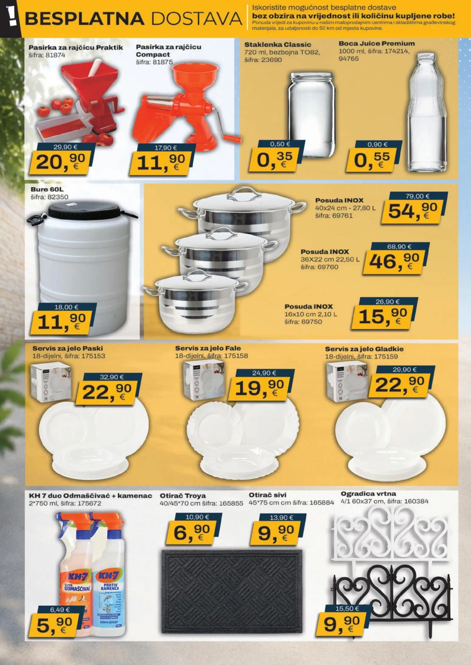 Vinkoprom katalog | vrijedi od 06.08.2026 | Stranica: 6 | Proizvodi: Servis za jelo, Otirač, Pasirka, Pasirka za rajčicu