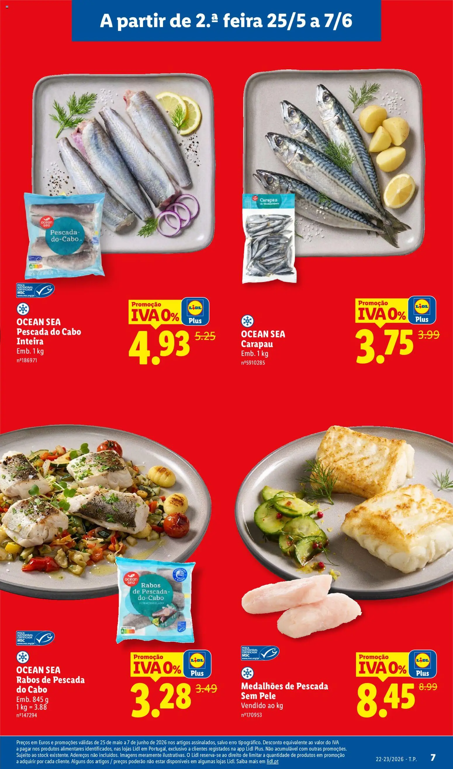 Lidl Folheto Especial Iva 0% │ válido de 25.05.2026 | Página: 7 | Produtos: Cabo, Pescada, Pescada do cabo
