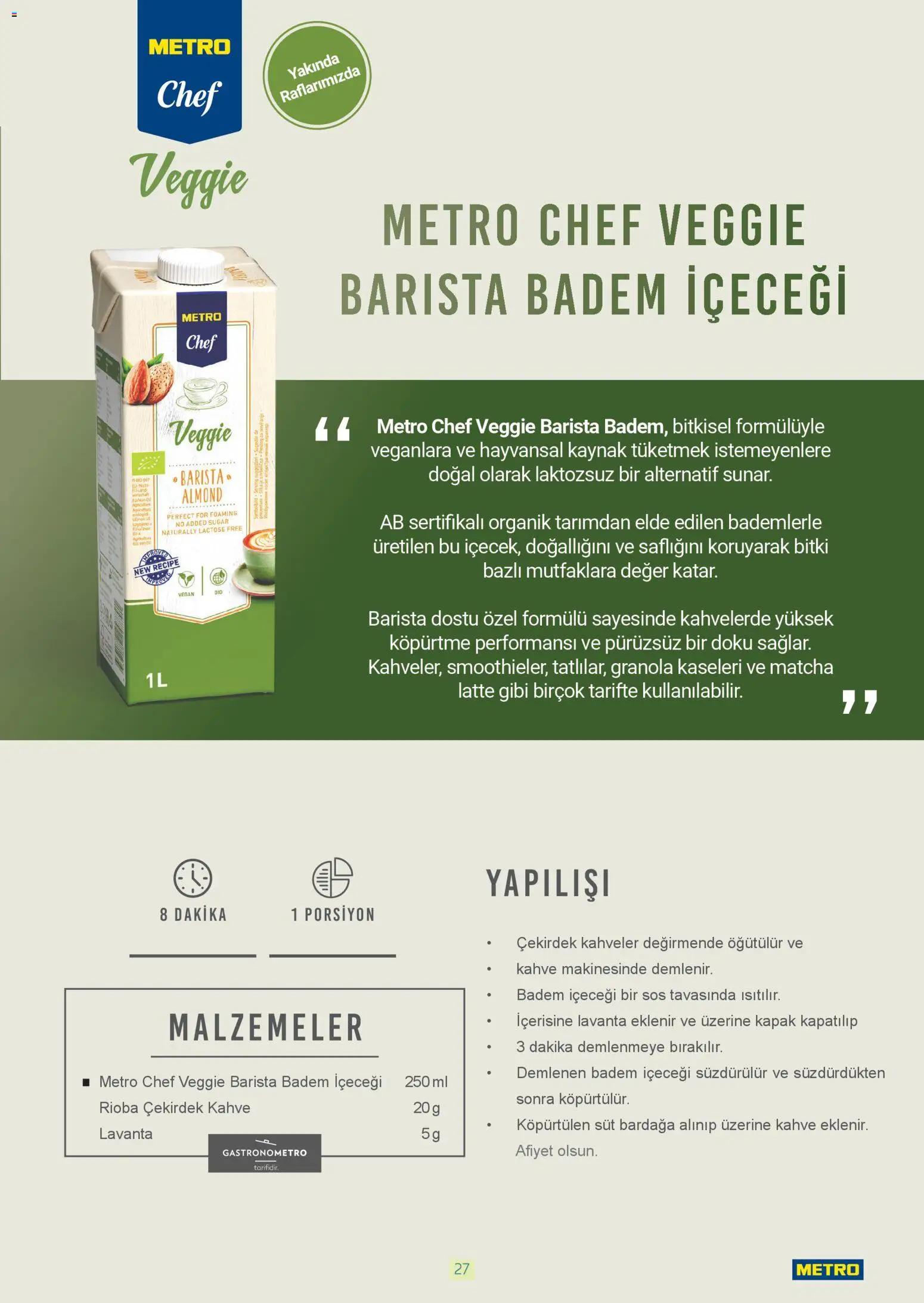 Metro - Bitki Bazlı ve Vegan 2025 - 21 Ekim 2025 tarihinden itibaren geçerlidir | Sayfa: 27 | Ürünler: Süt, Kahve, Badem, Matcha