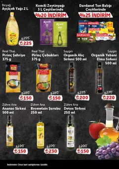 02.06.2026 tarihinden itibaren geçerli olan Onur Market kataloğu önizlemesi | Sayfa: 7 | Ürünler: Alıç, Elma sirkesi, Ananas, Ton balığı