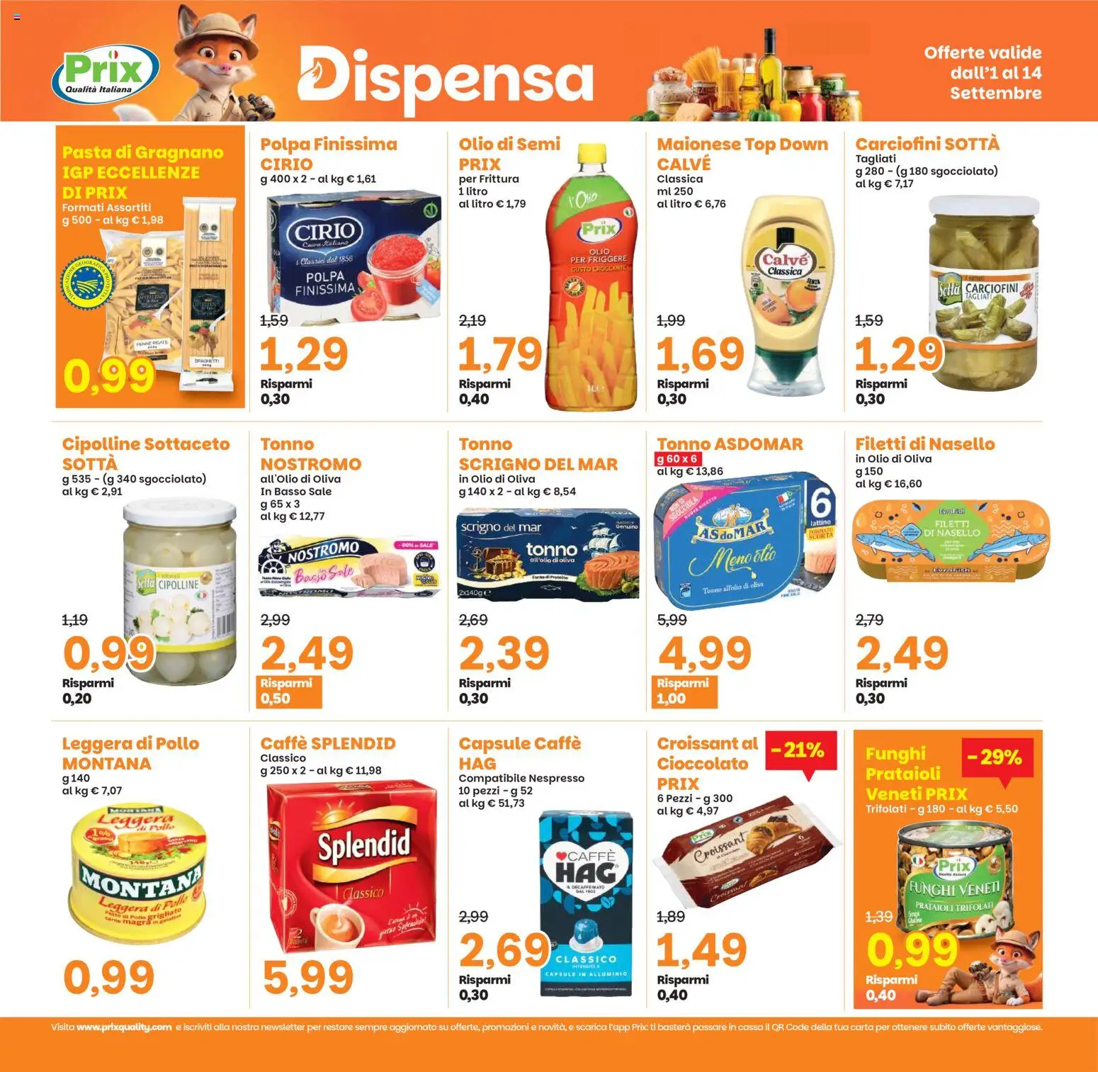 Volantino Prix del 01/09/2026 | Pagina: 17 | Prodotti: Sale, Funghi, Cipolline, Olio di Oliva