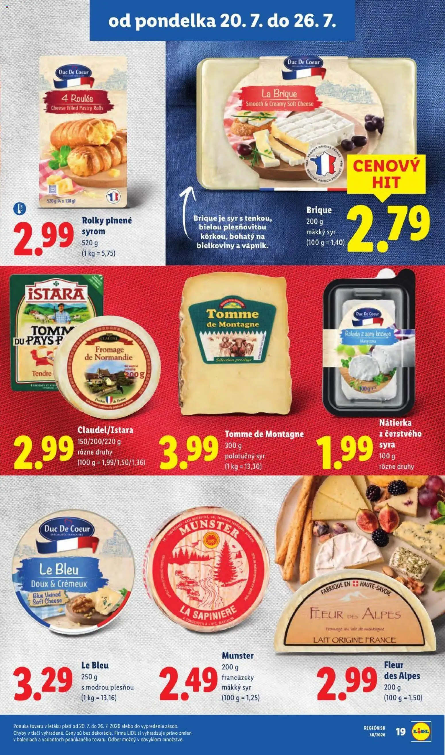 Nové Lidl akcie – leták je platný od 20.07.2026 | Strana: 33 | Produkty: Syr, Nátierka, Mäkký syr