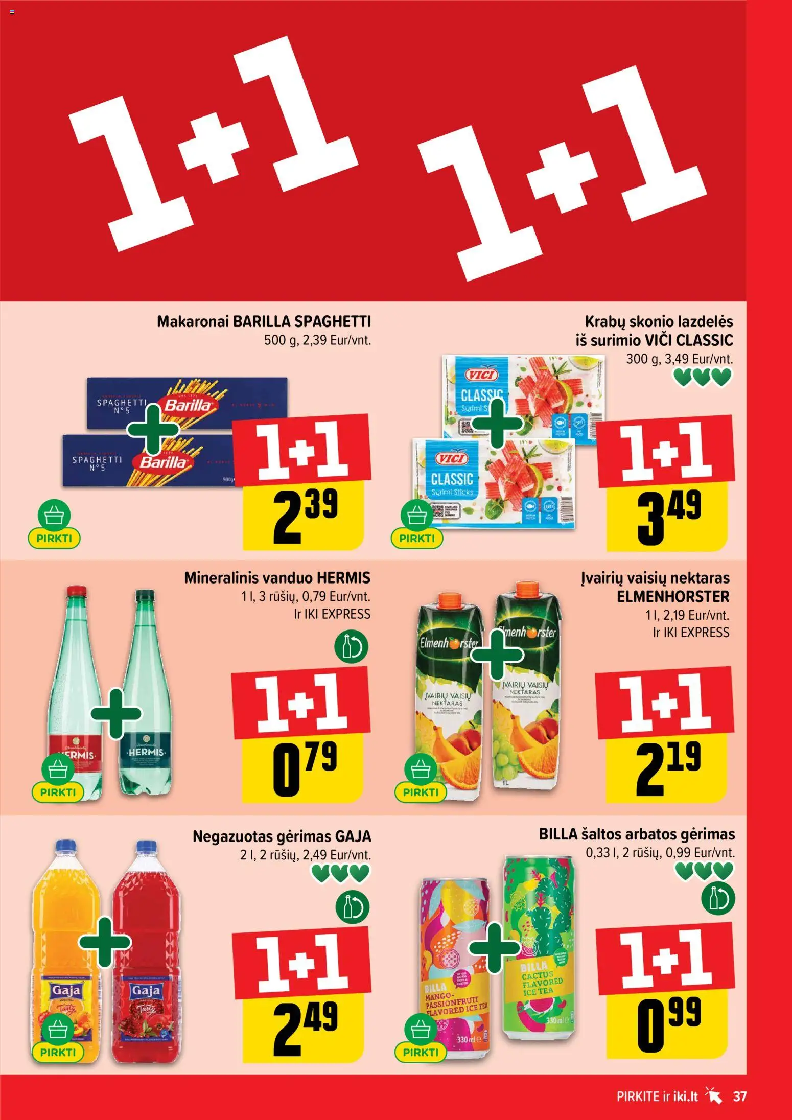 IKI akcijos nuo 25.05.2026 | Puslapis: 37 | Prekių: Makaronai, Mineralinis vanduo