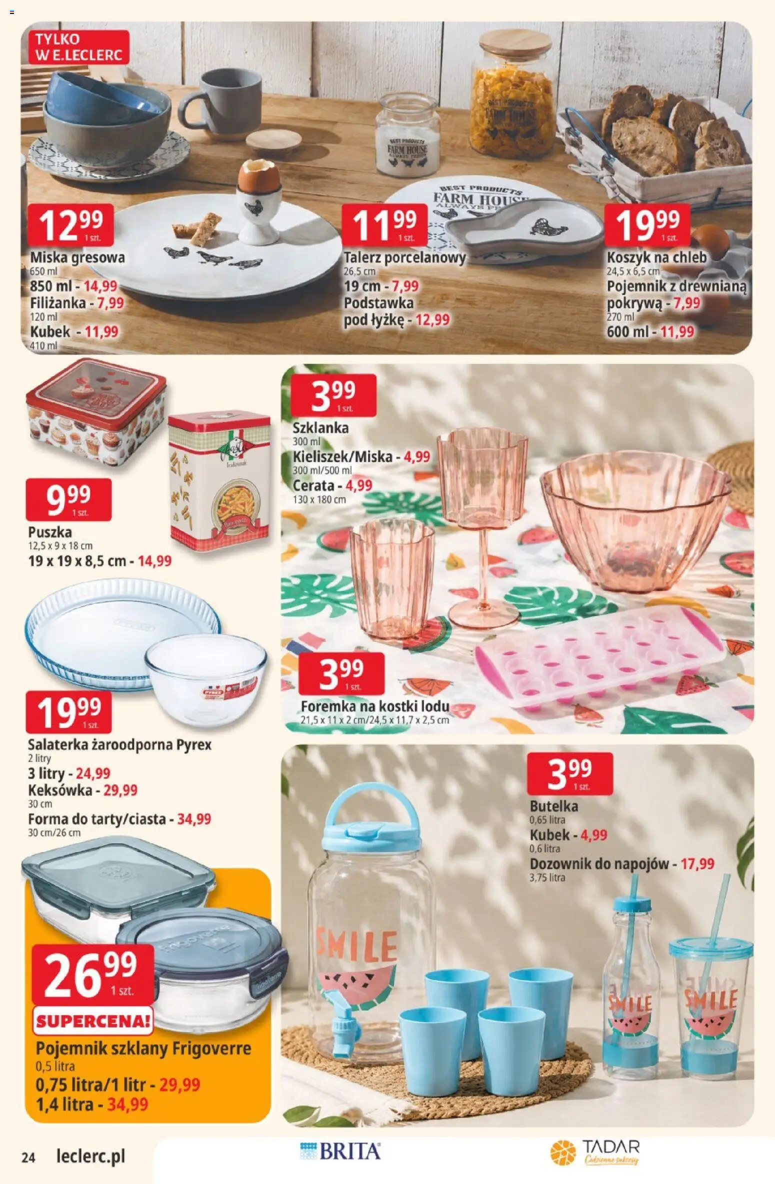 E.Leclerc gazetka od 14.07.2026 | Strona: 24 | Produkty: Szklanka, Chleb