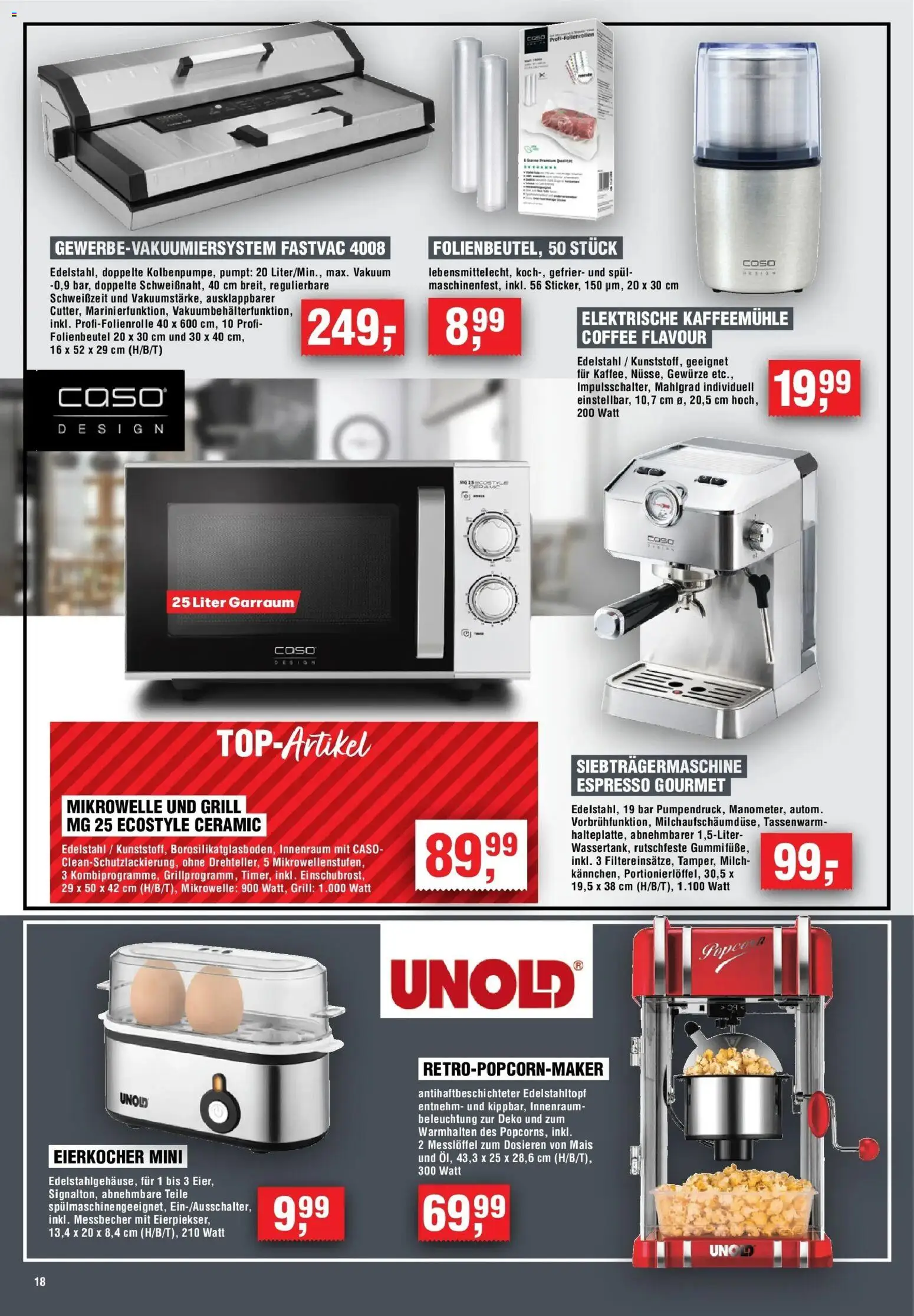 Edeka Prospekt Bochum – gültig ab 27.08.2026 | Seite: 18 | Produkte: Mikrowelle, Grill, Kaffeemühle, Eierkocher