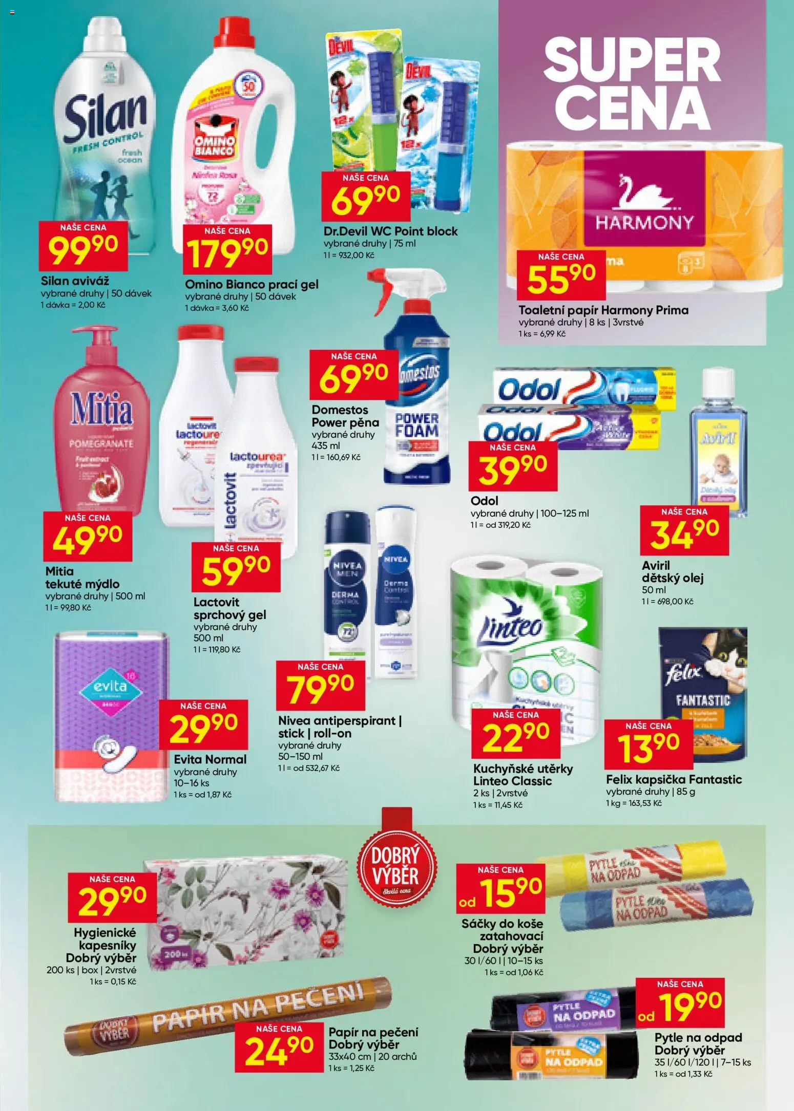 Hruška leták od 10.06.2026 | Strana: 9 | Produkty: Sprchový gel, Box, Silan, Pytle na odpad