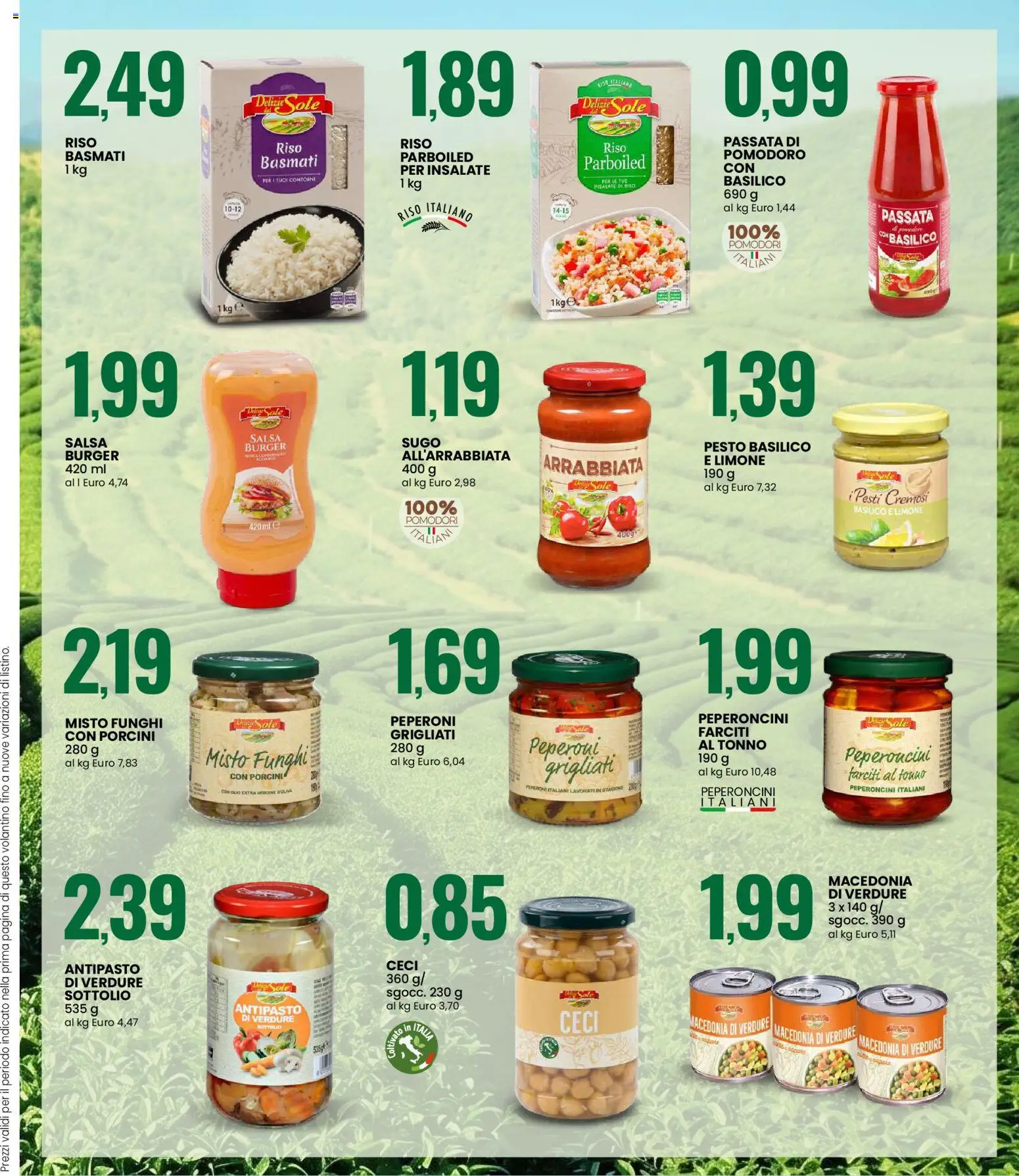 Volantino Eurospin del 16/07/2026 | Pagina: 11 | Prodotti: Riso, Funghi, Basilico, Passata di pomodoro