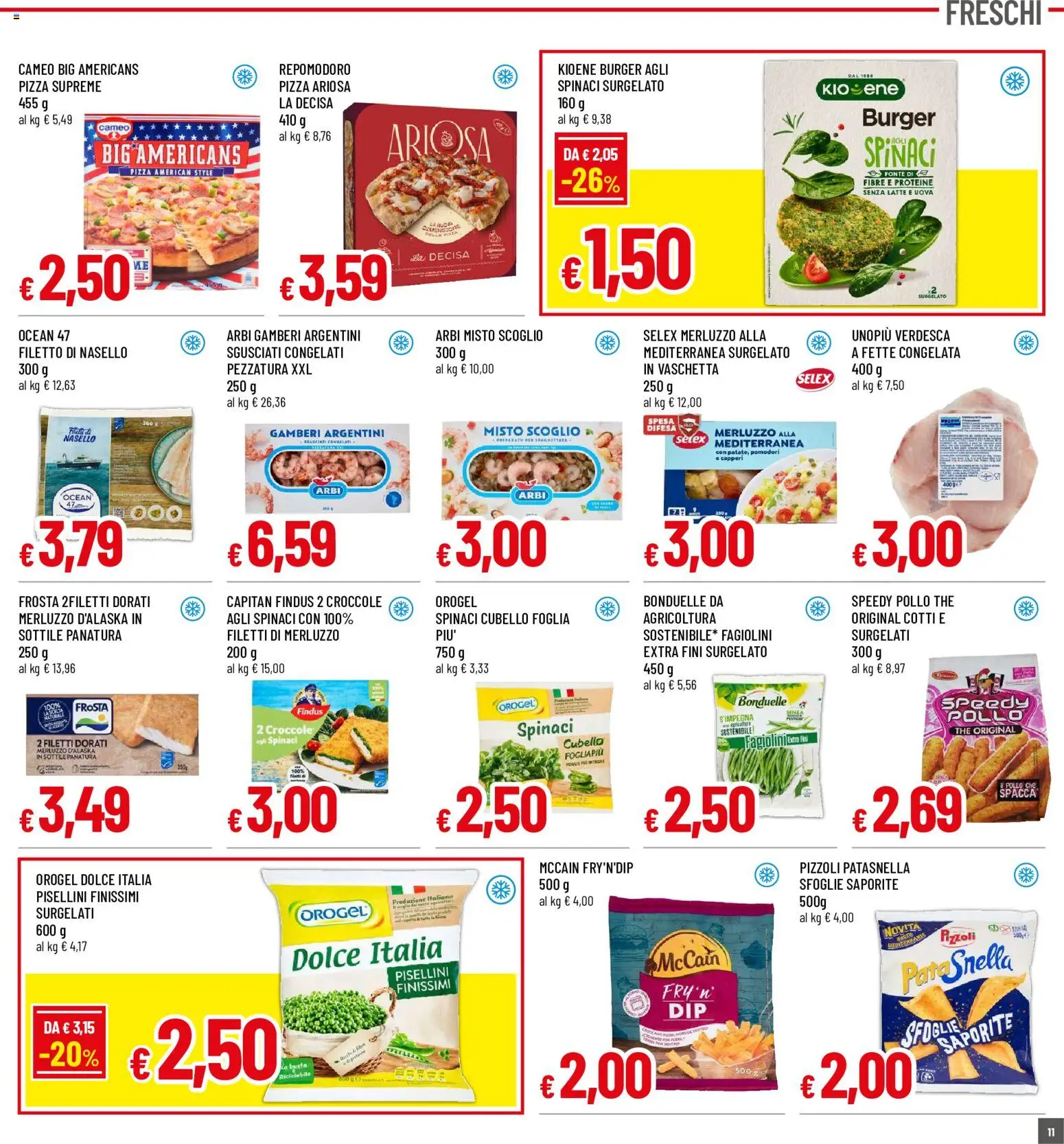 Volantino Famila del 21.05.2026 | Pagina: 11 | Prodotti: Pollo, Merluzzo, Pomodori, Spinaci