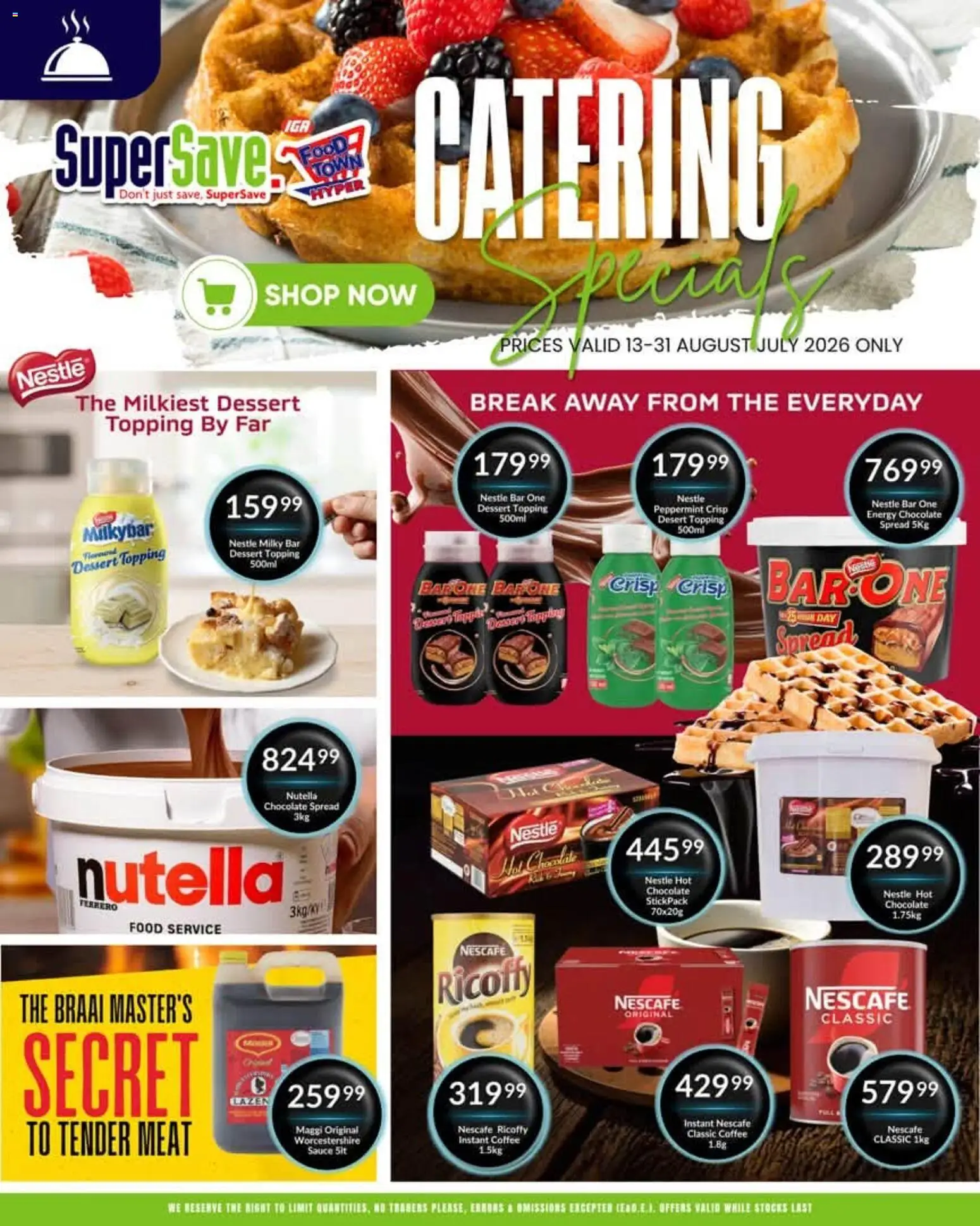 New Super Save catalogue – valid from 13/08/2026 | Page: 6 | Products: Spread, Coffee, Sauce, Instant coffee