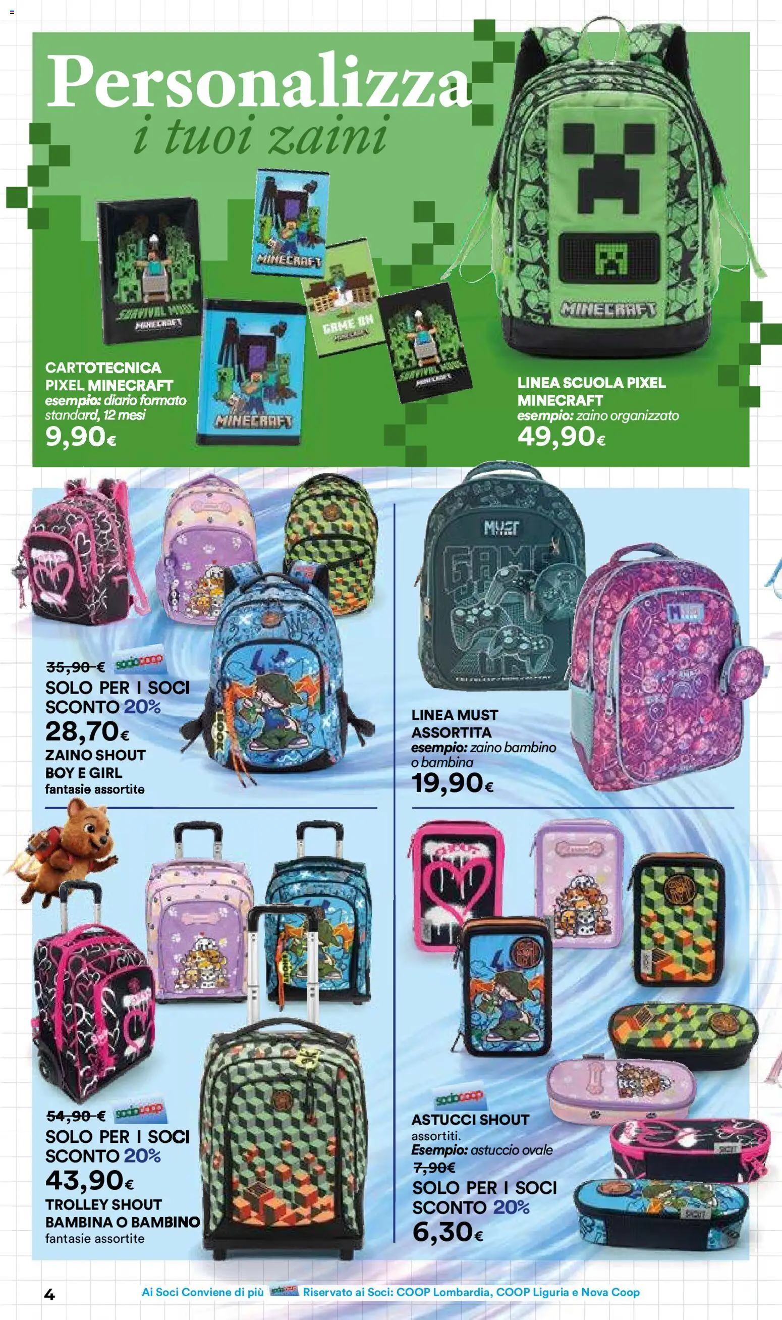 Volantino Ipercoop del 09/07/2026 | Pagina: 4 | Prodotti: Zaino, Astuccio, Trolley