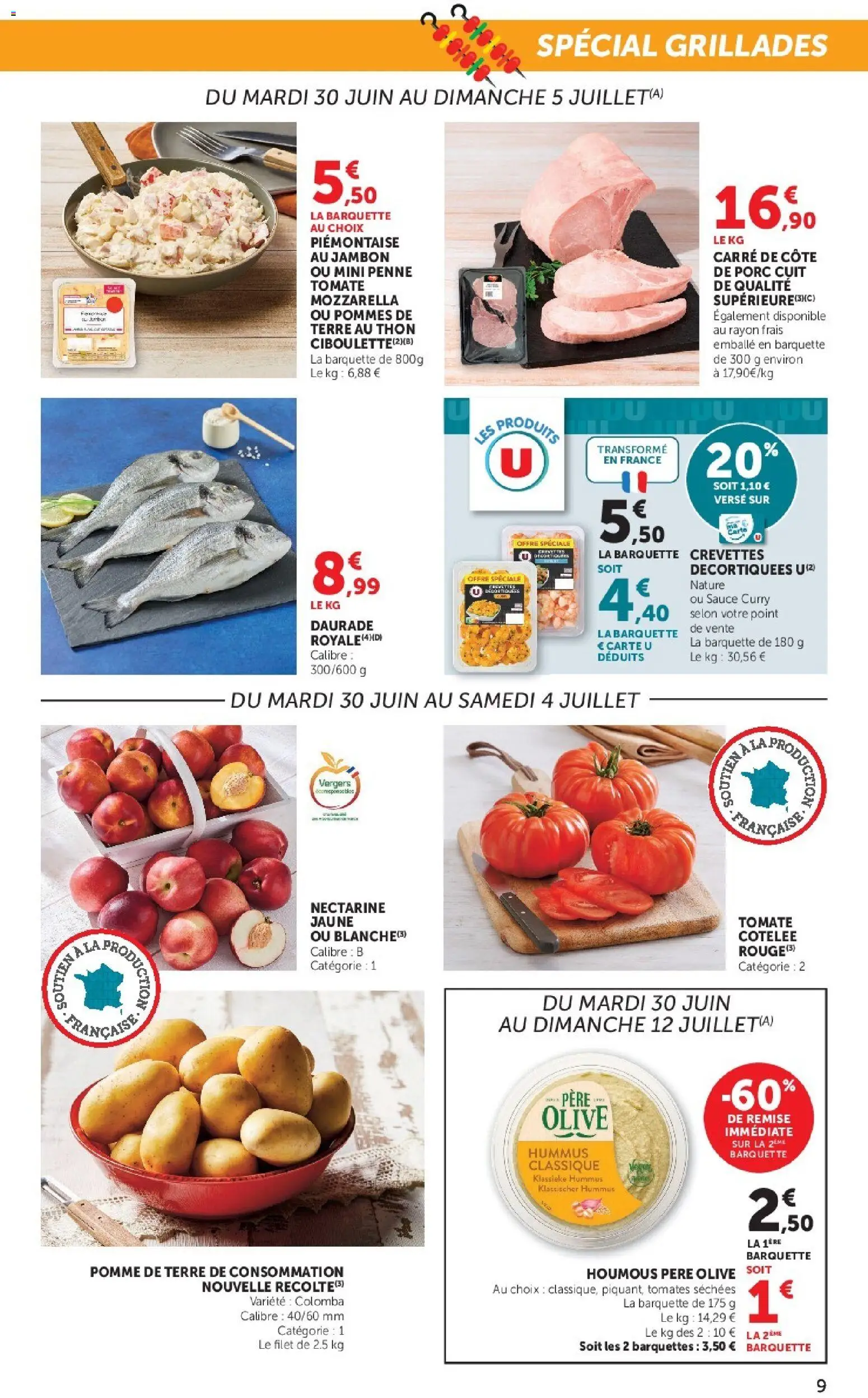 {H1} | Page: 9 | Produits: Olive, Curry, Thon, Tomates