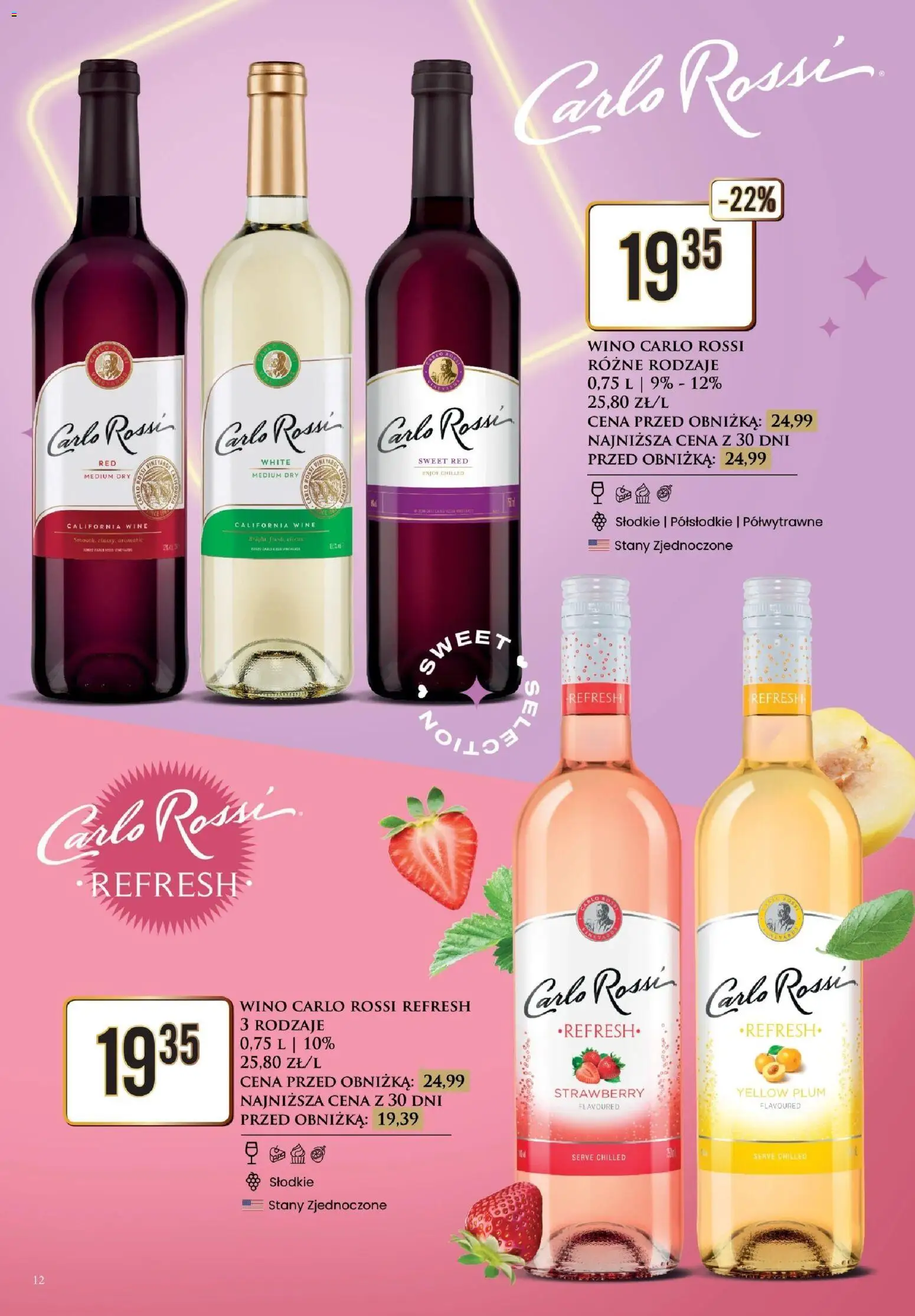 Dino gazetka - Katalog alkoholowy od 05.10.2026 | Strona: 12 | Produkty: Wino, Carlo Rossi