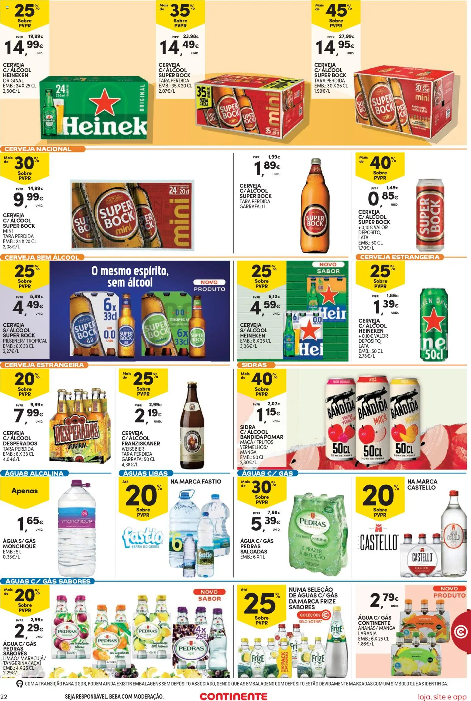 Continente Semanal Continente Bom Dia │ válido de 21/07/2026 | Página: 22 | Produtos: Agua, Super bock, Maça, Cerveja
