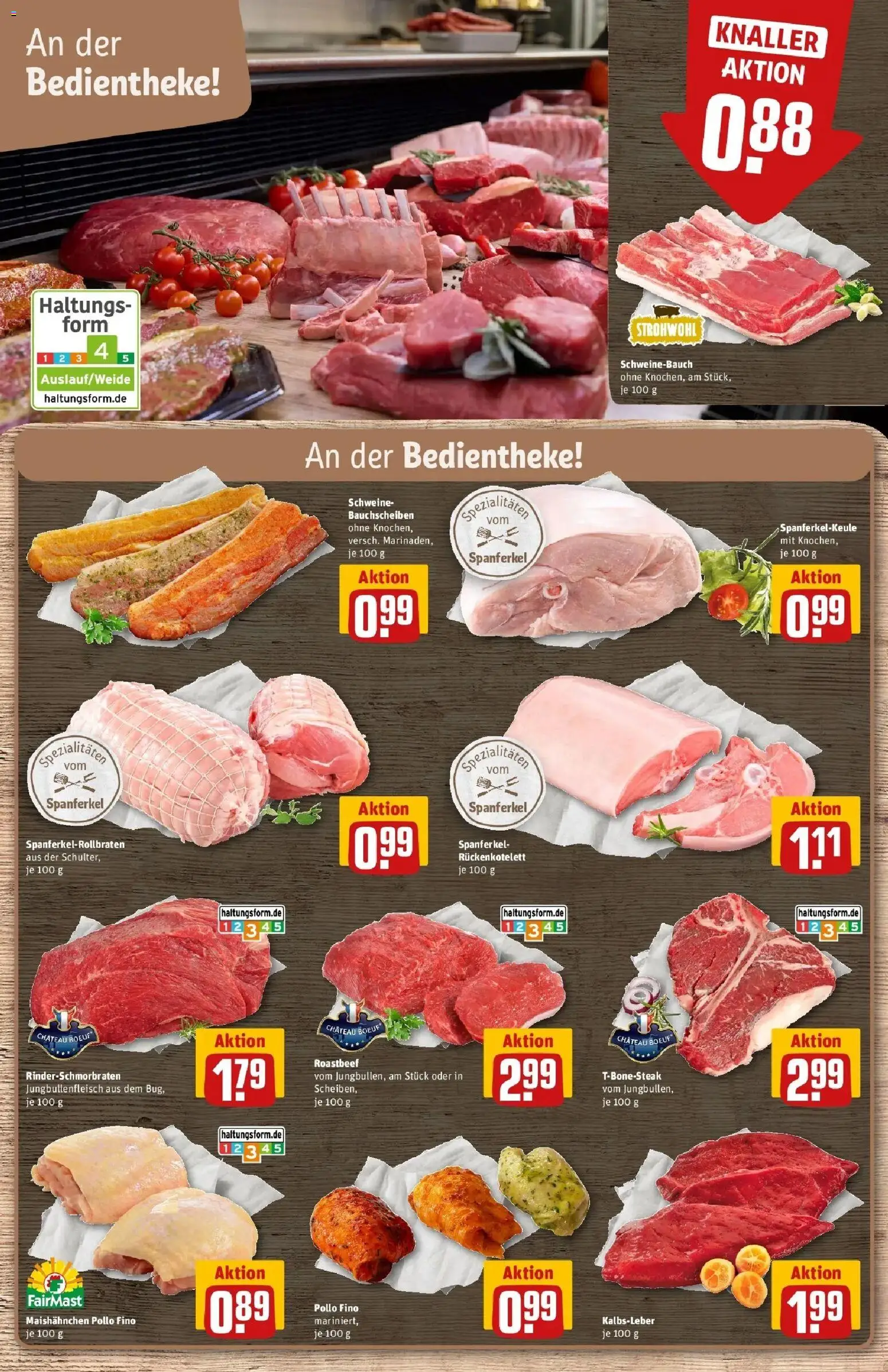 Rewe Prospekt Bernkastel / Kues	 – gültig ab 04.05.2026 | Seite: 13 | Produkte: Schweinebauch, Roastbeef, Kalbsleber, Steak