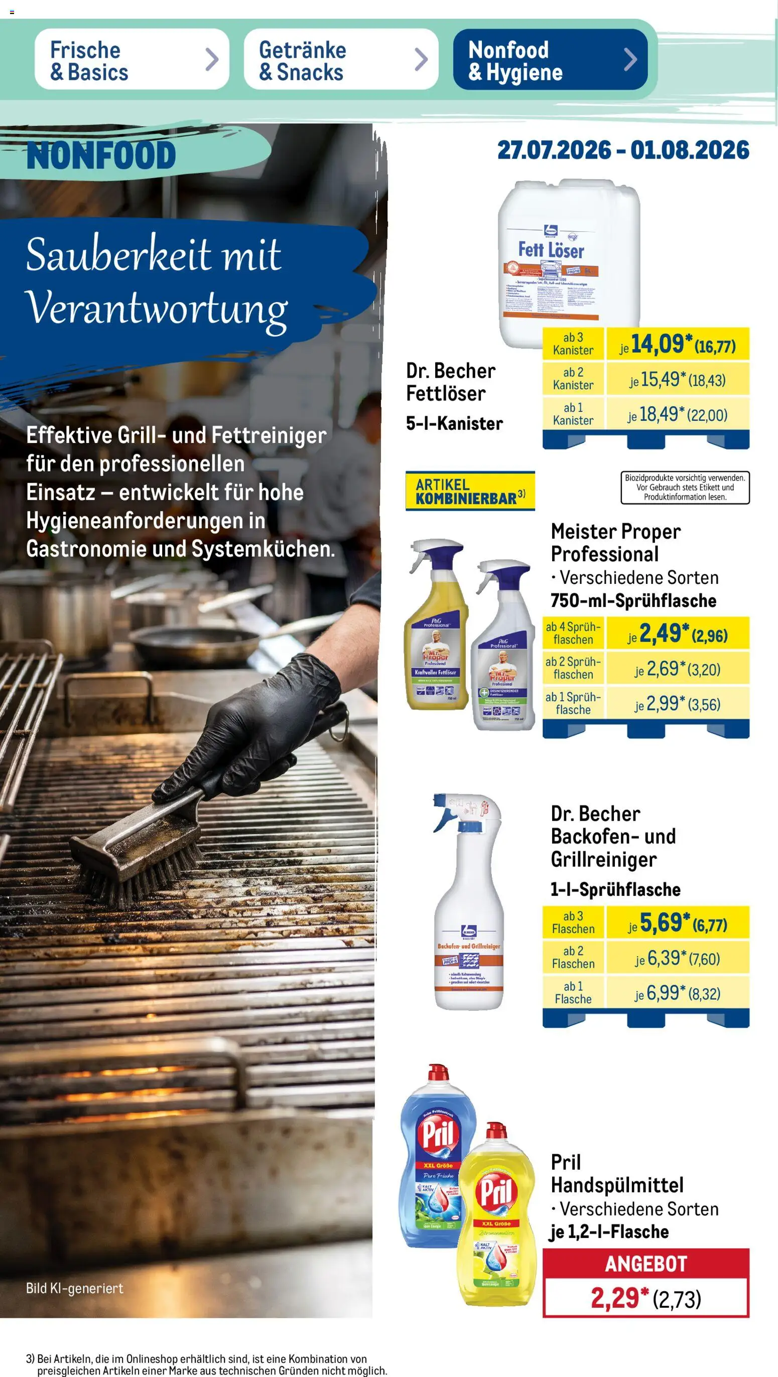 Metro Prospekt – gültig ab 27.07.2026 | Seite: 40 | Produkte: Grill, Backofen, Pril
