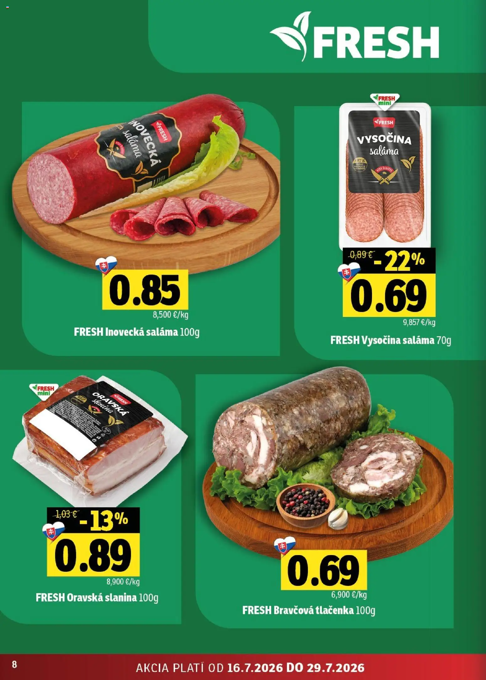 Nové Fresh akcie – leták je platný od 16.07.2026 | Strana: 8