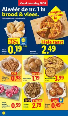 Hele taart, Appeltaart Voor 6-8 personen - Voorbeeld van een folder van Lidl, geldig van 26-10-2026 | Pagina: 6 | Producten: Taart, Brood, Broodje, Aardbei