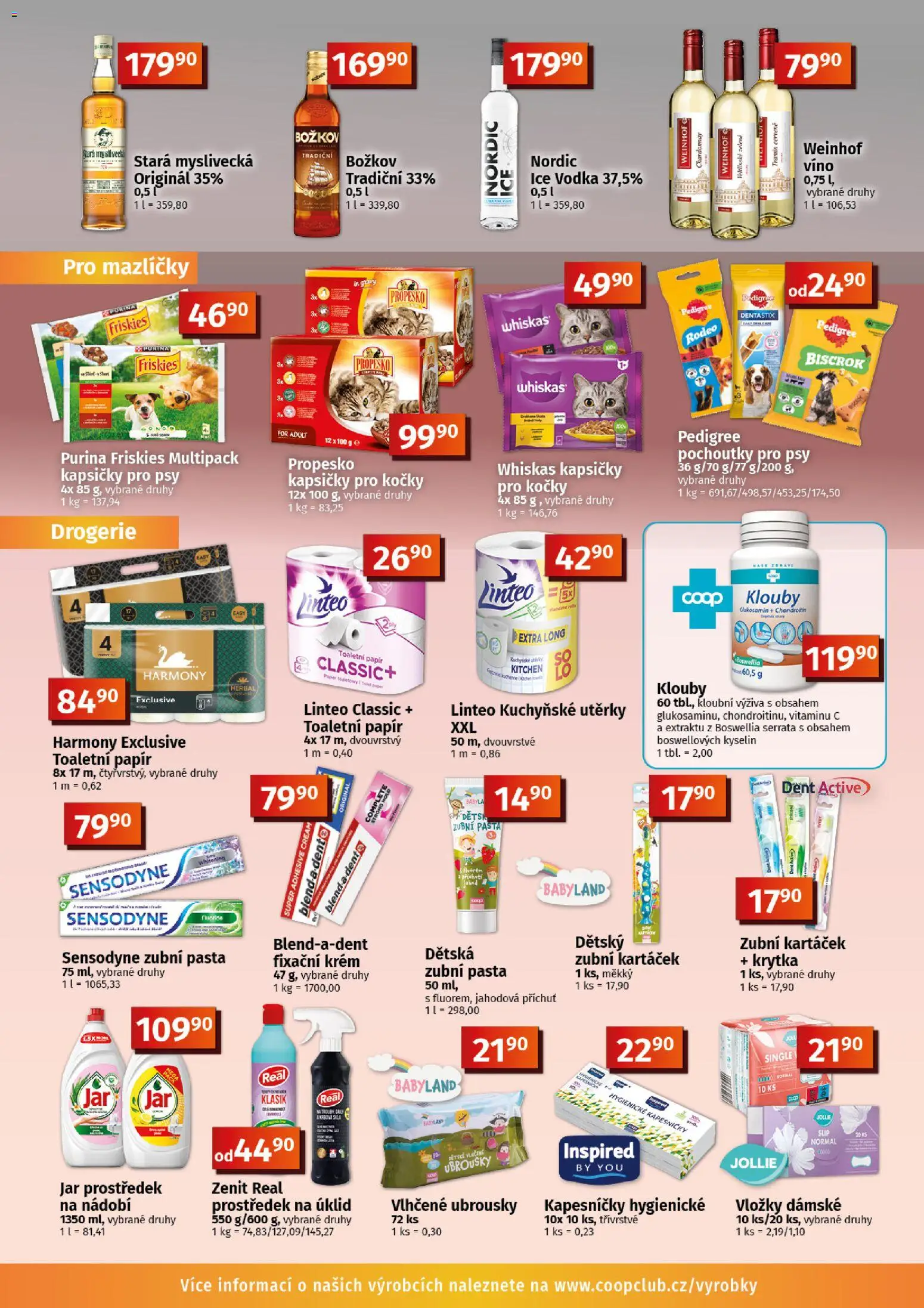 Coop leták - Tuty od 26.08.2026 | Strana: 9 | Produkty: Kuchyňské utěrky, Kapsičky pro kočky, Pedigree, Božkov