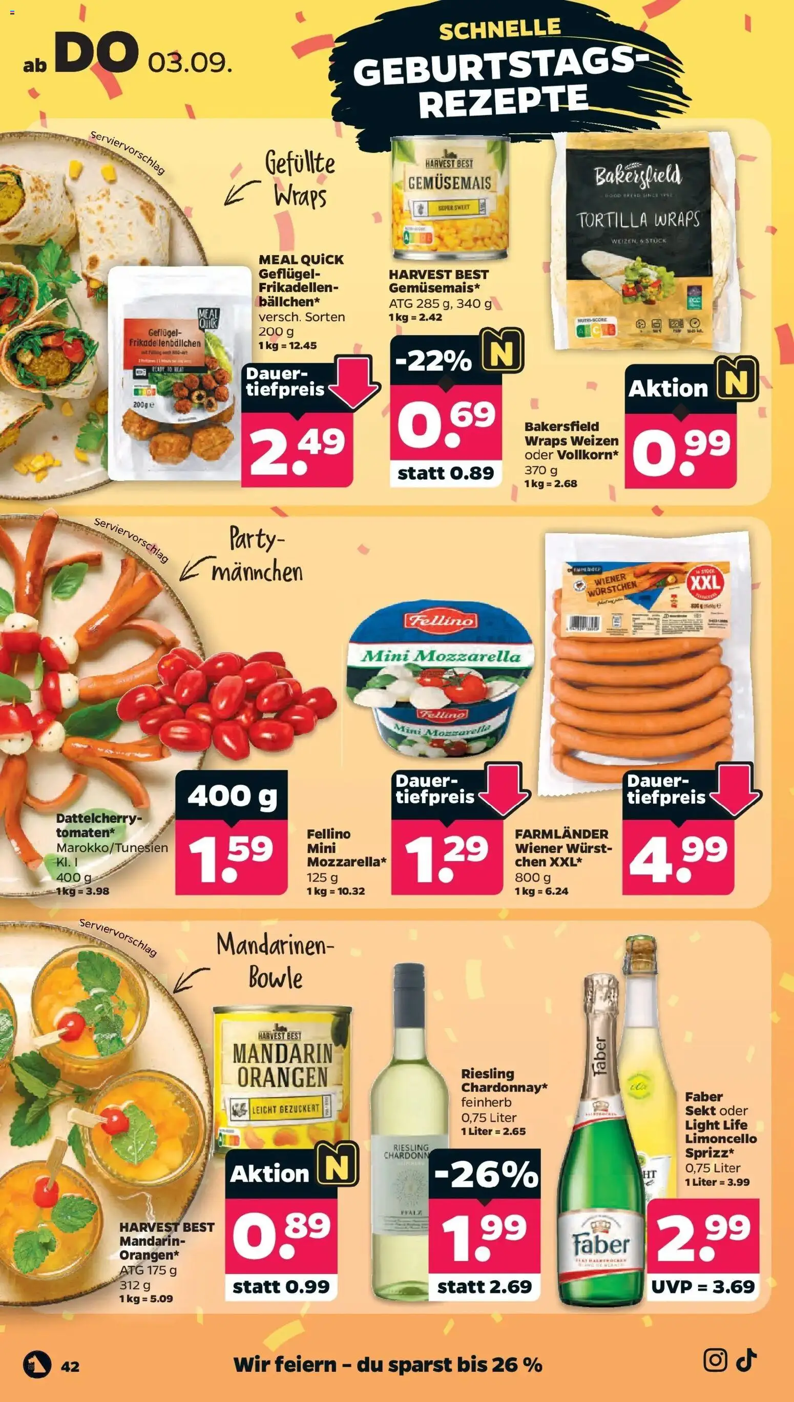 Netto Aktueller Prospekt – gültig ab 30.08.2026 | Seite: 46 | Produkte: Wiener wurstchen, Sekt, Mandarinen, Wurst