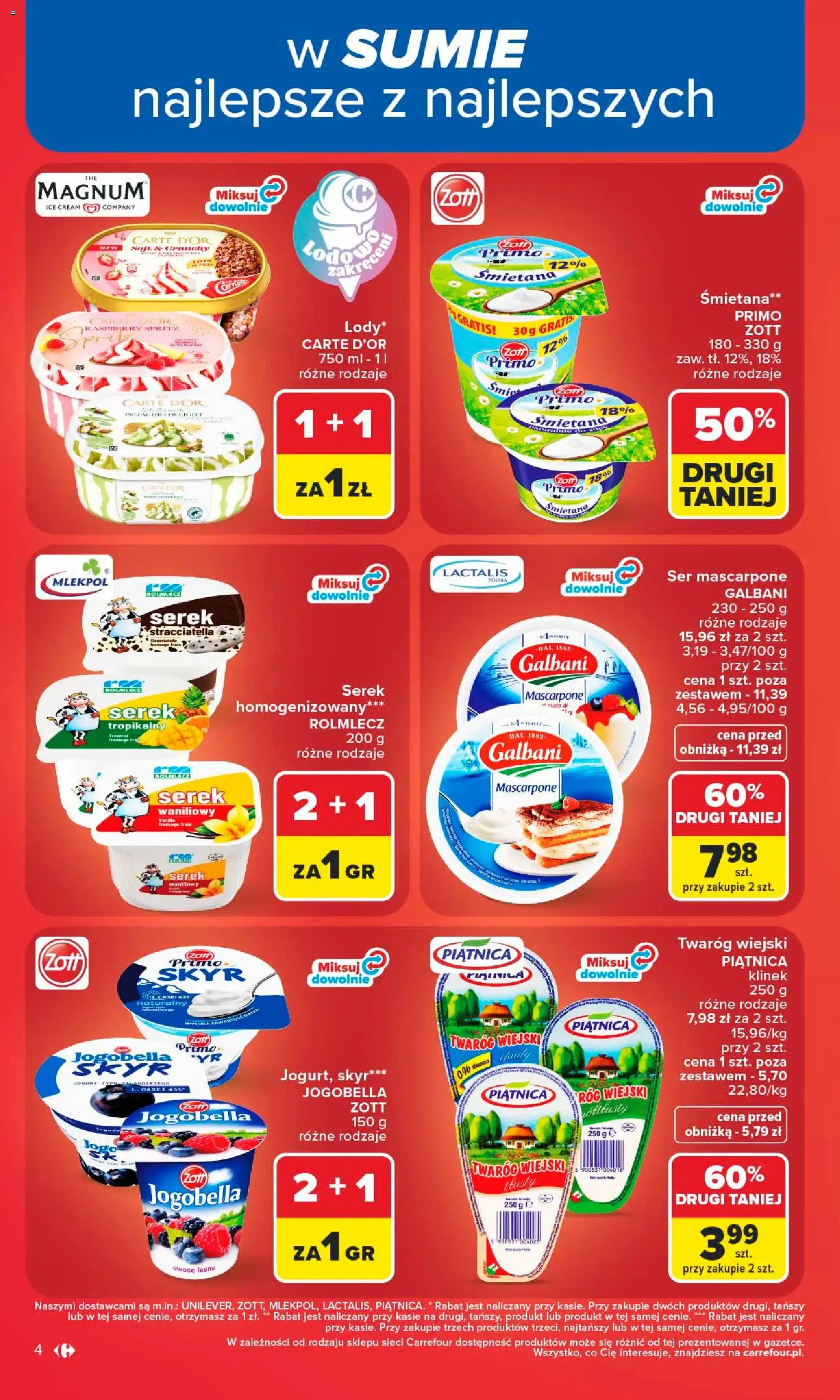 Carrefour gazetka od 15.06.2026 | Strona: 6 | Produkty: Serek, Ser, Ser mascarpone, Śmietana