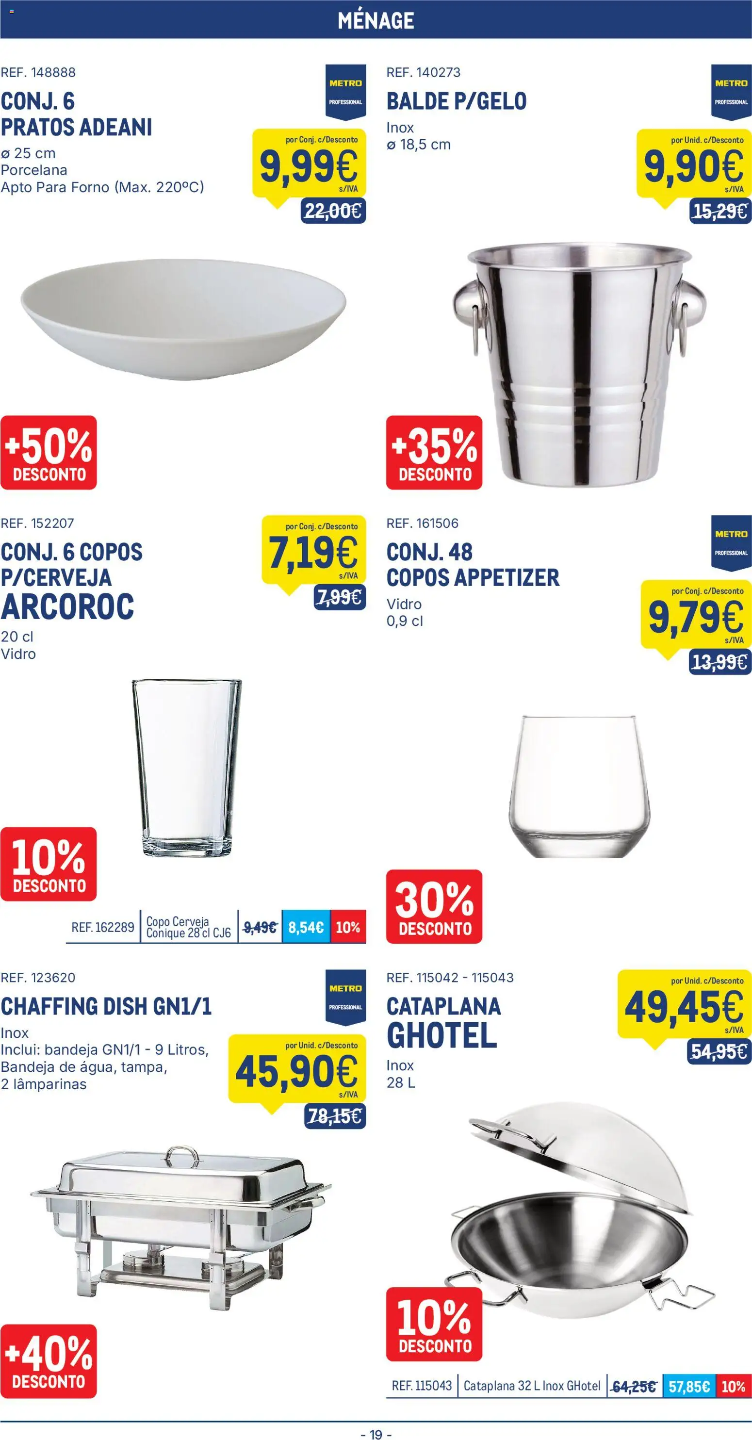 Makro folheto │ válido de 09.06.2026 | Página: 19 | Produtos: Copos, Balde, Pratos, Bandeja