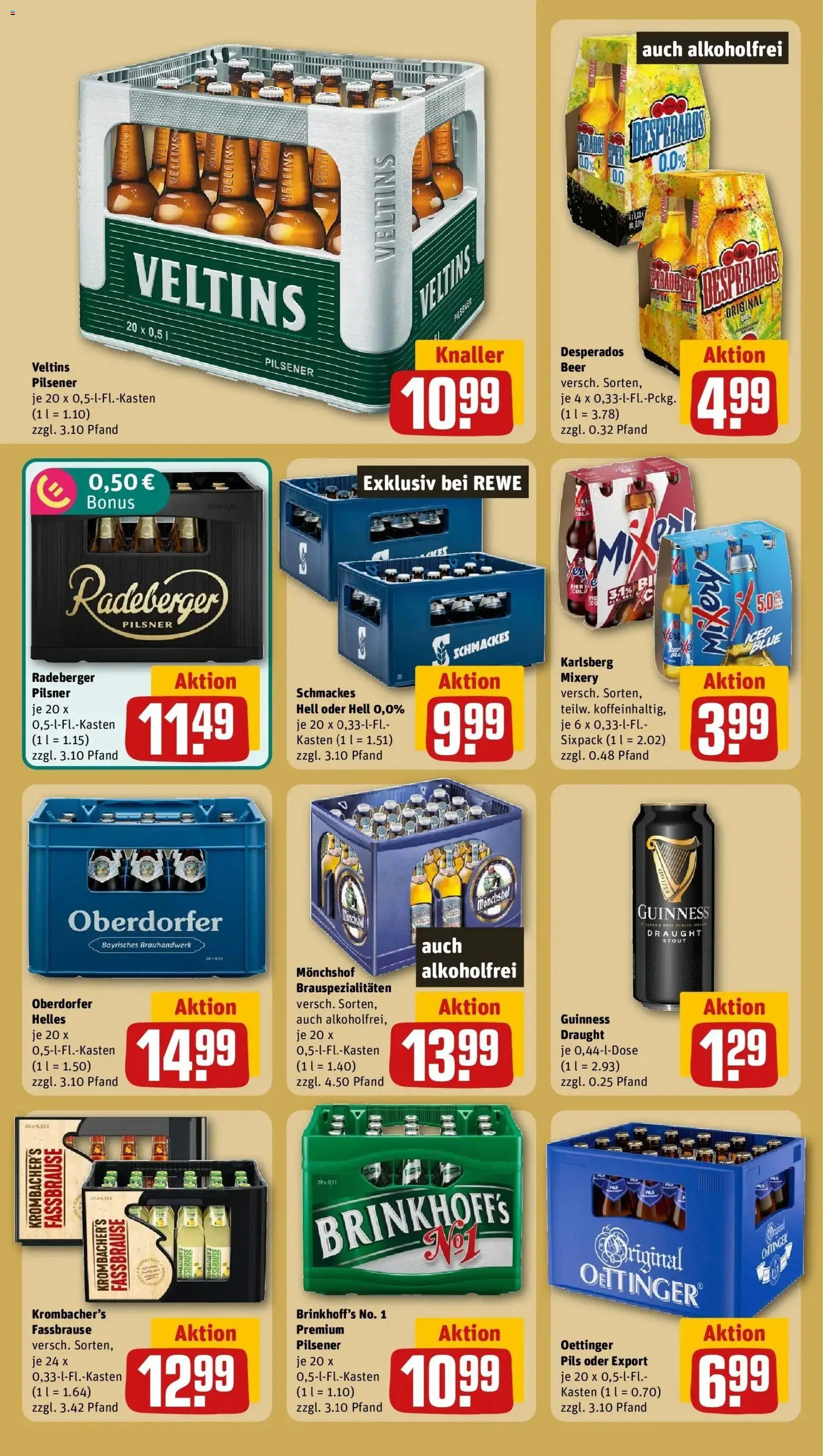 REWE Prospekt ab 26.10.2026 zum Blättern » Angebote | Seite: 21 | Produkte: Pils, Oettinger, Desperados, Mixery