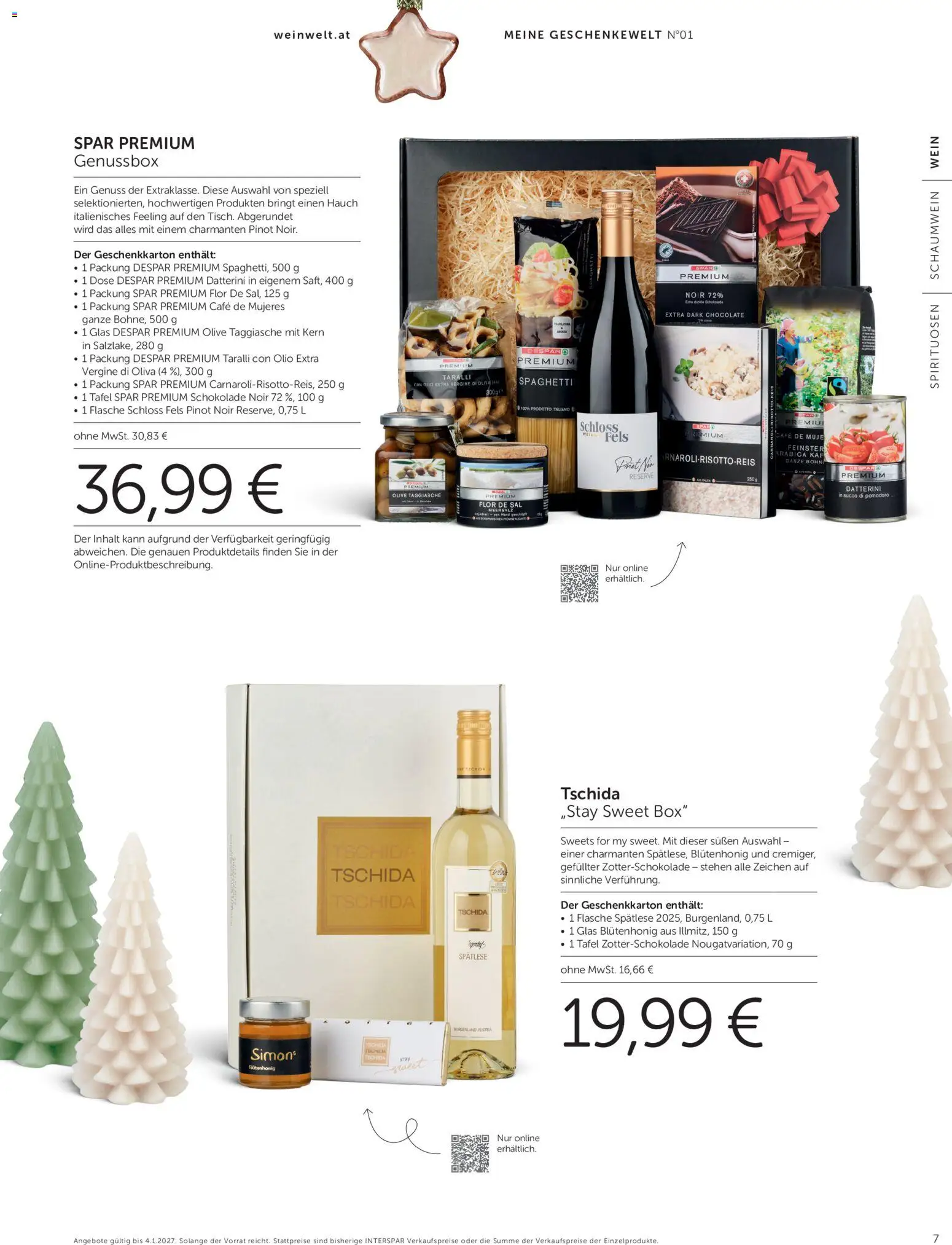 Interspar GESCHENKE WELT gültig ab 13.10.2026 | Seite: 7 | Produkte: Box, Spaghetti, Schokolade, Wein
