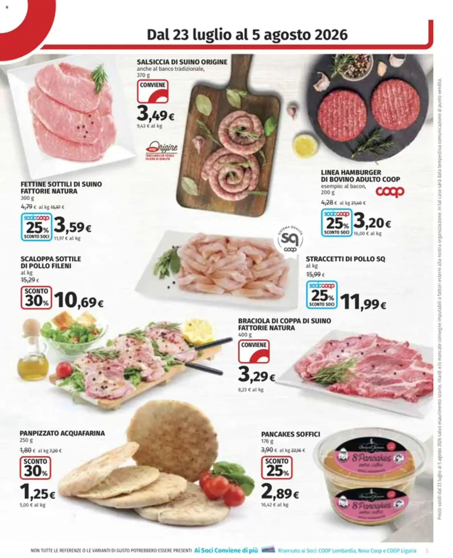 Volantino COOP del 23/07/2026 | Pagina: 5 | Prodotti: Bovino, Pollo, Suino, Data