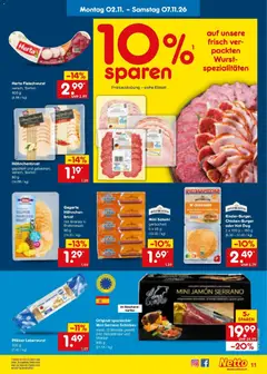 Netto Marken-Discount Prospekt Unna ab 02.11.2026 gültig | Seite: 17 | Produkte: Herta fleischwurst, Hahnchen, Salami, Schinken