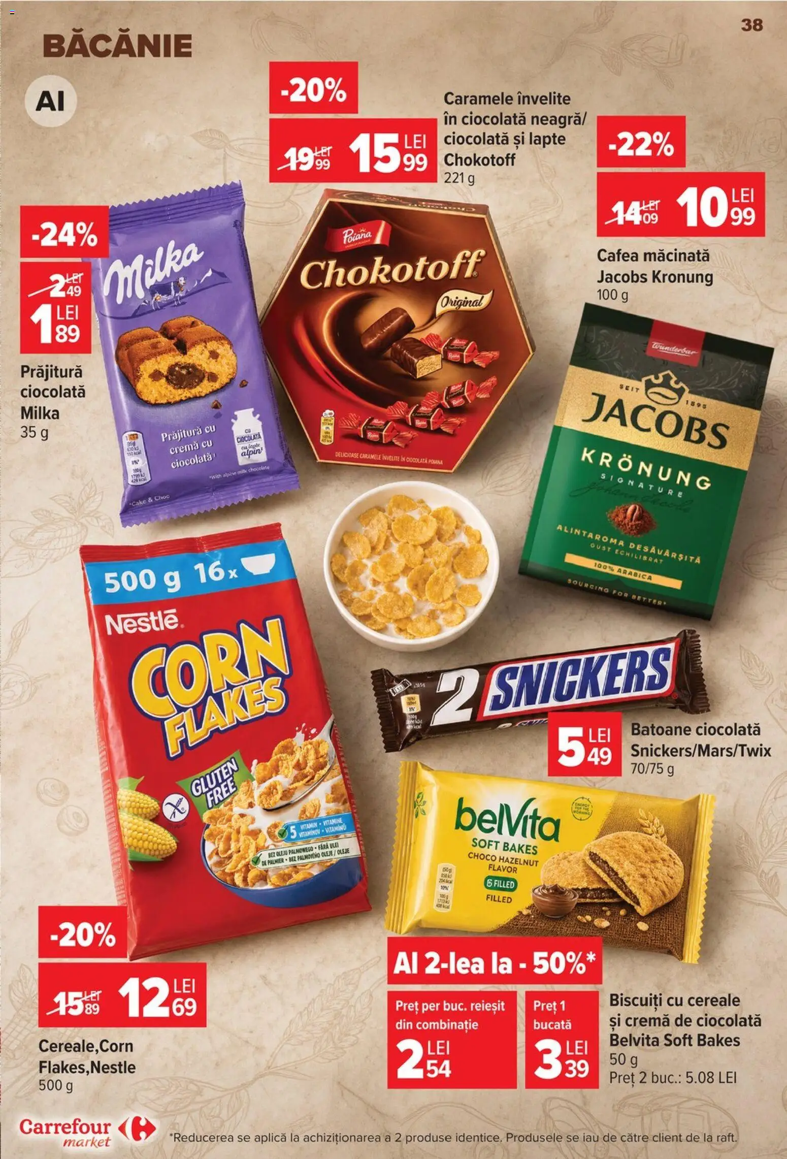 Noul catalog Carrefour – valabil de la 23.09.2026 | Pagină: 38 | Produse: Aplică, Cafea macinata, Cafea, Cereale