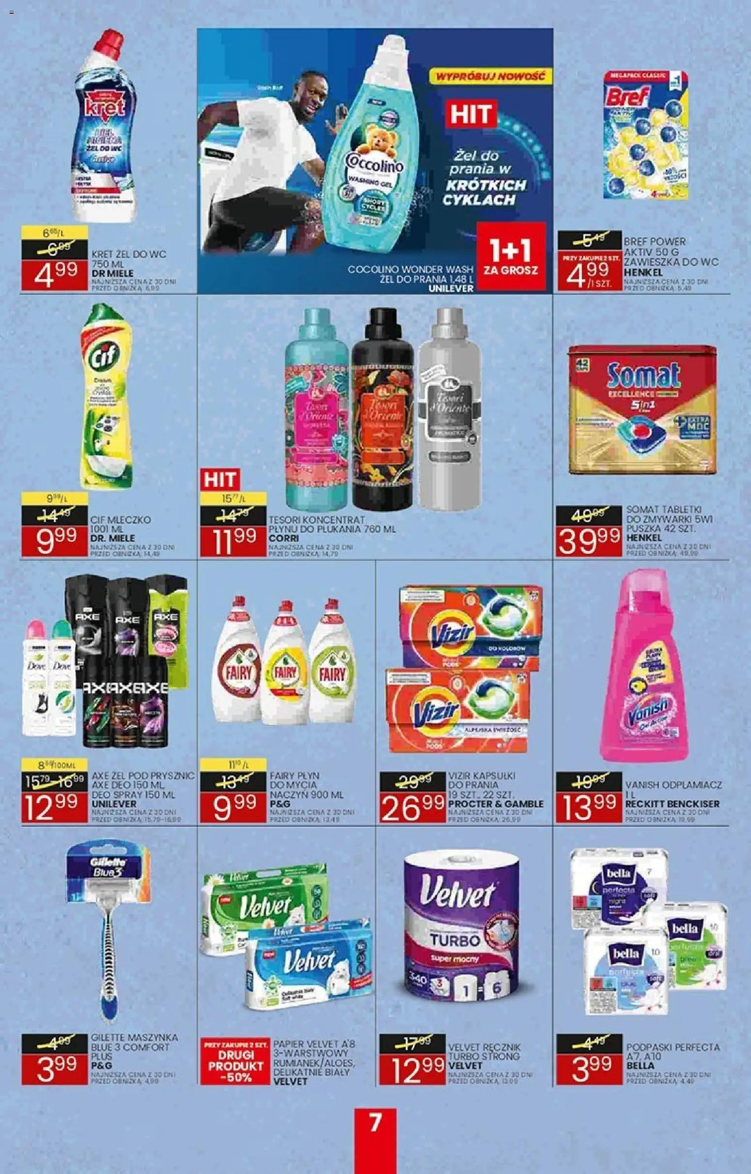 Wafelek gazetka od 13.07.2026 | Strona: 7 | Produkty: Vizir kapsułki, Coccolino, Vizir, Prysznic
