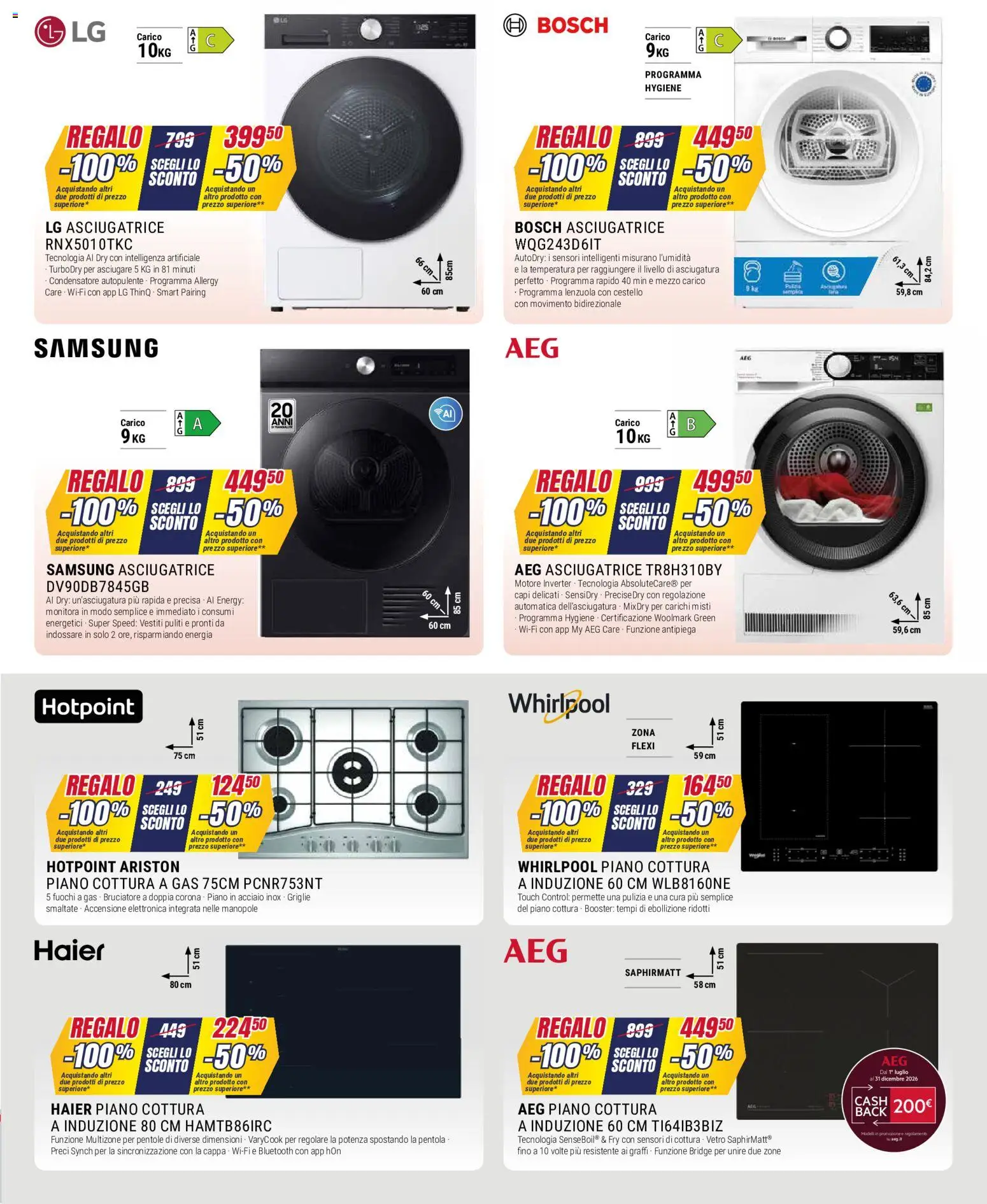 Volantino Trony del 29/10/2026 | Pagina: 13 | Prodotti: Pentole, Piano cottura, Asciugatrice, Samsung