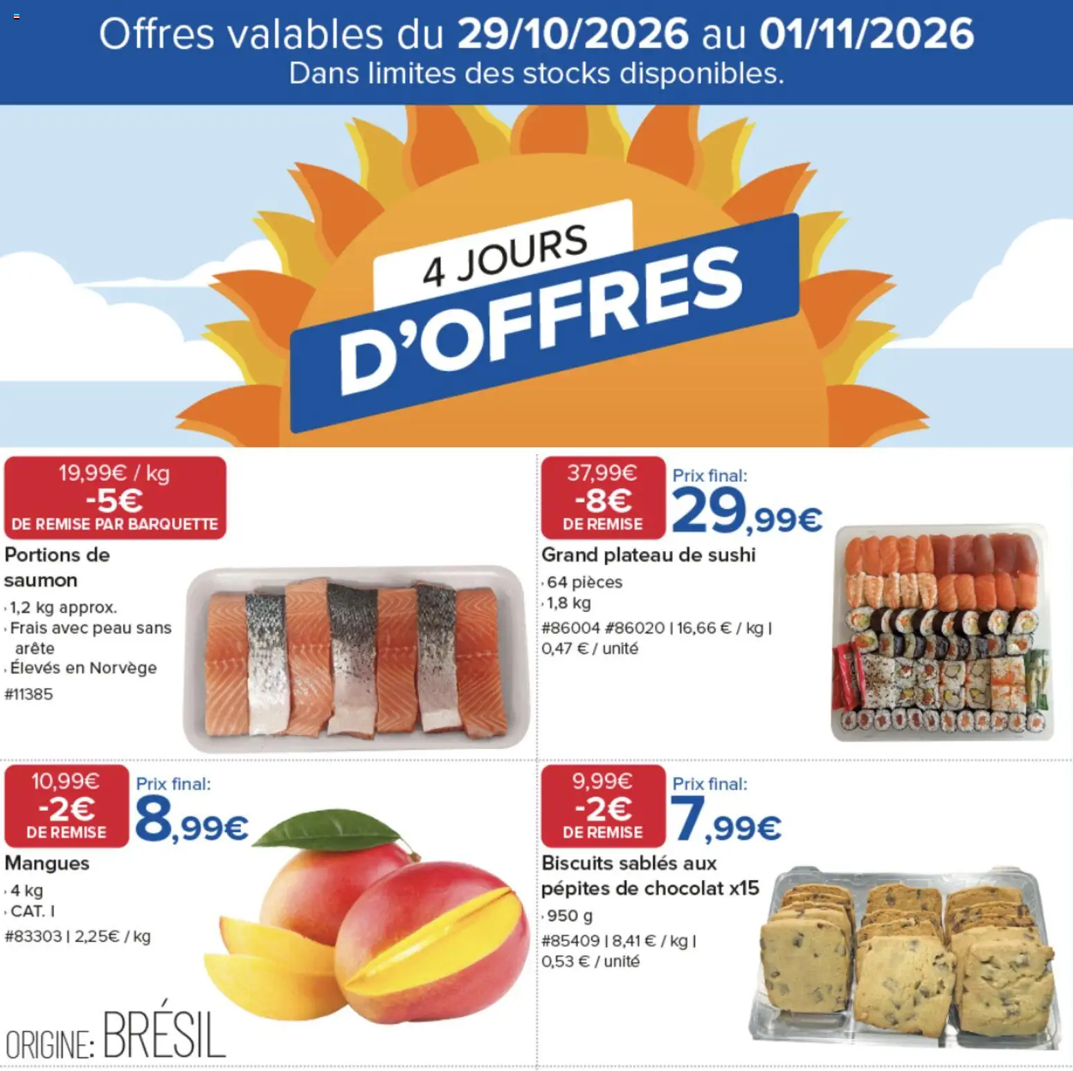 {H1} | Page: 1 | Produits: Plateau, Sushi, Chocolat, Biscuits