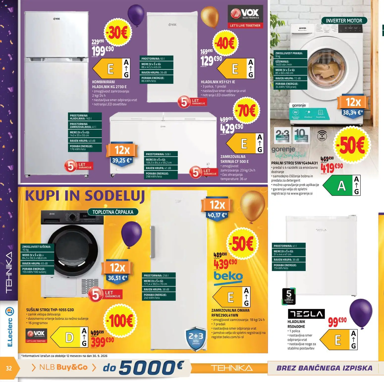 Novi E.leclerc katalog ponudbe – veljaven od 14.10.2026 | Stran: 4 | Izdelki: Črpalka, Pralni stroj, Susilni stroj, Omara