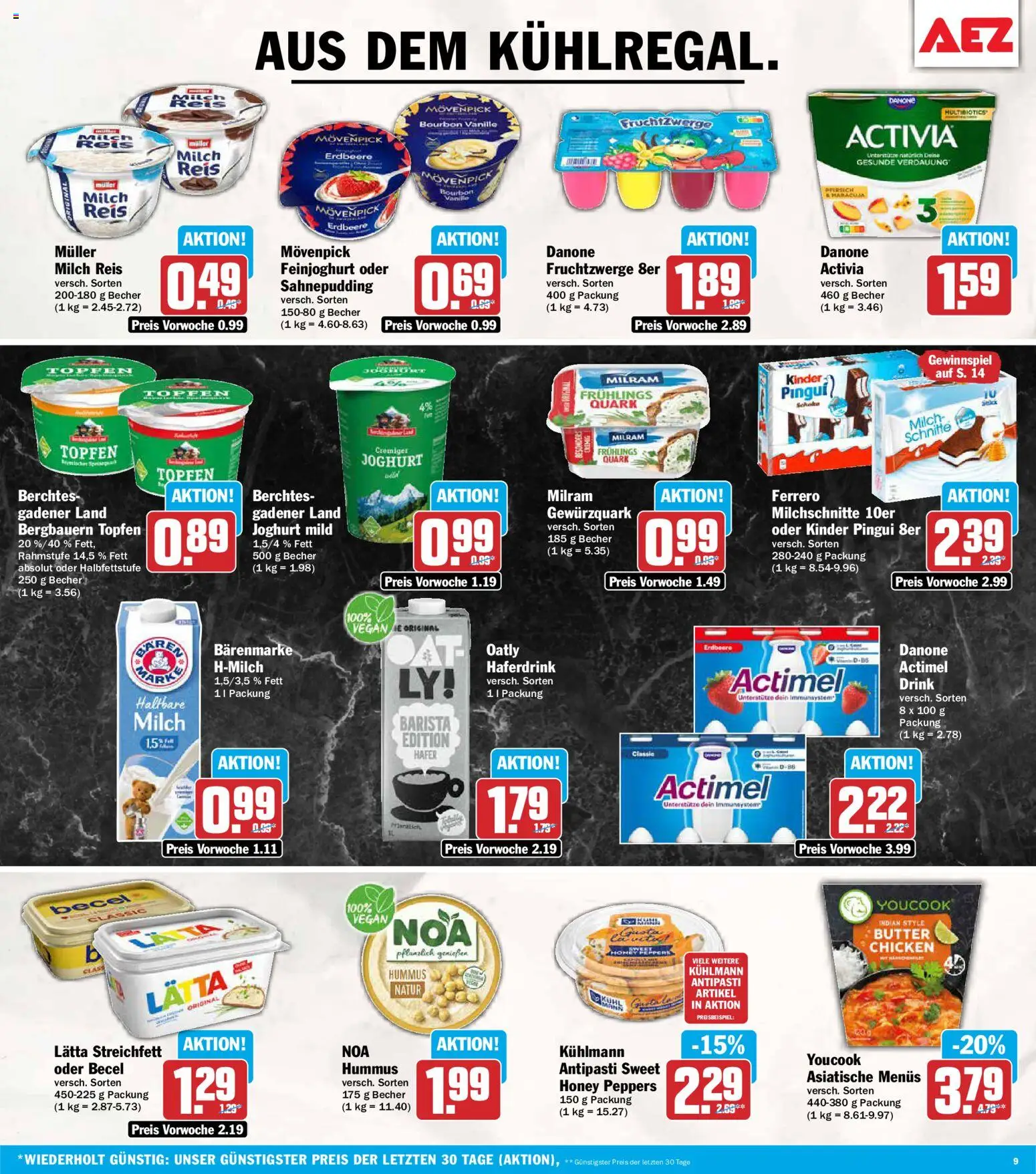 AEZ Prospekt – gültig ab 14.09.2026 | Seite: 9 | Produkte: Youcook, Milch, Joghurt, Milram