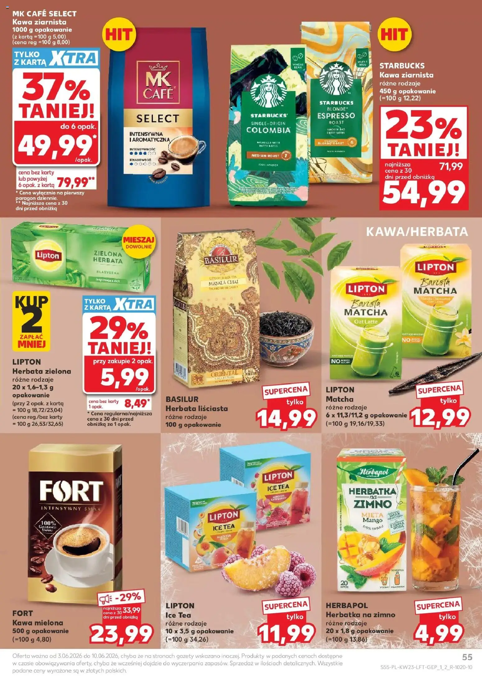 Kaufland gazetka od 03.06.2026 | Strona: 55 | Produkty: Mango, Karta, Kawa ziarnista, Herbata