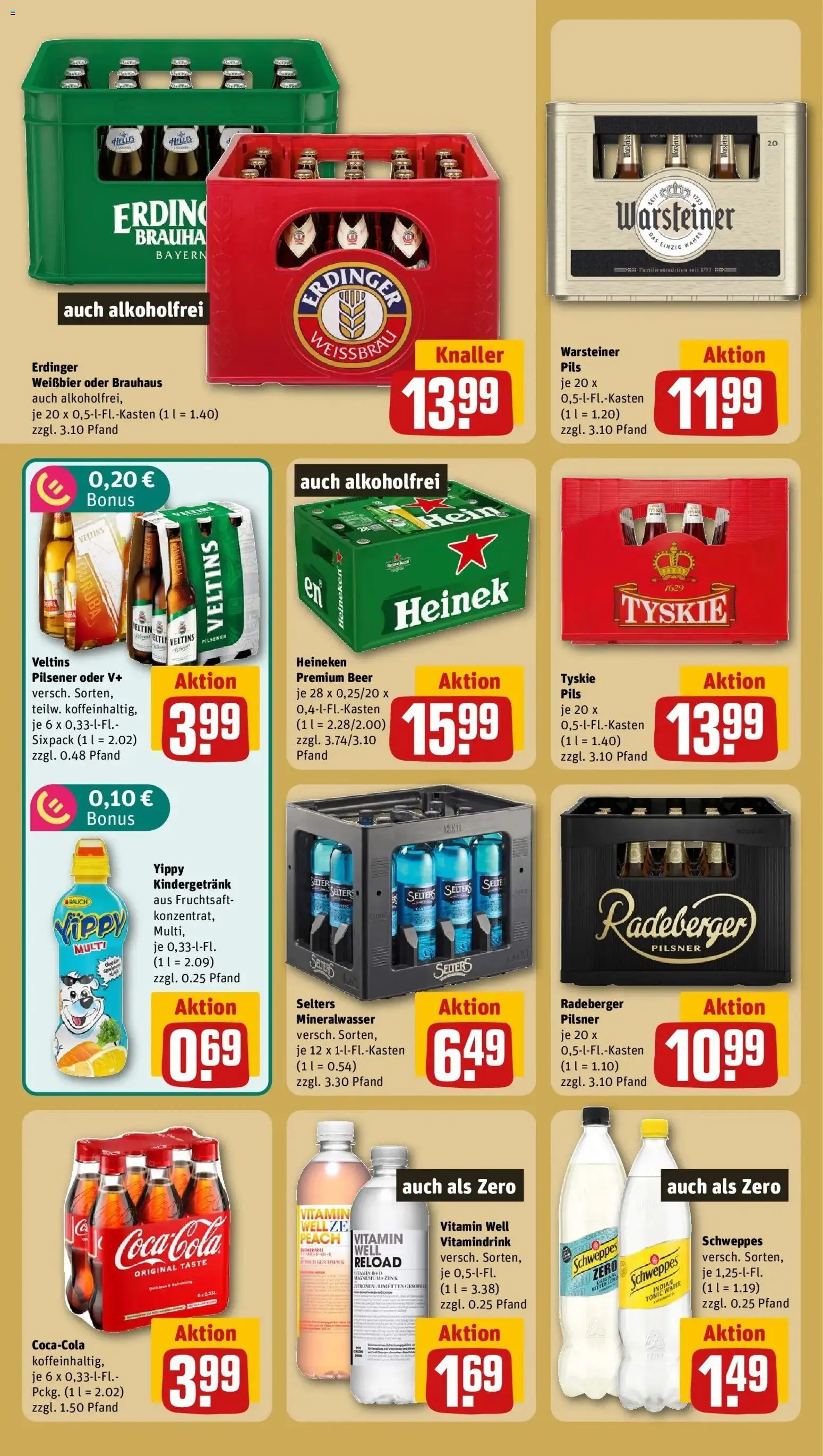REWE Prospekt ab 17.08.2026 zum Blättern » Angebote | Seite: 17 | Produkte: Erdinger, Pils, Schweppes, Fruchtsaft